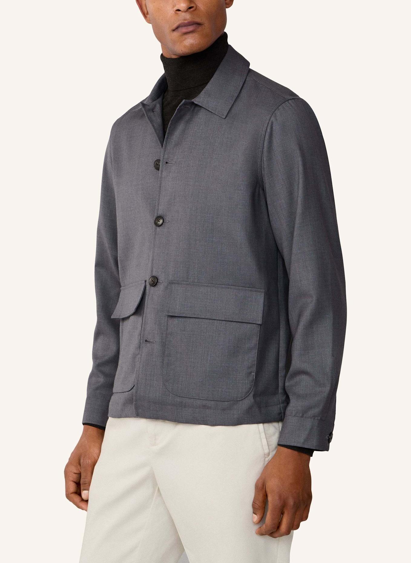 HACKETT LONDON Fieldjacket WOOL OVERSHIRT: DUNKELGRAU