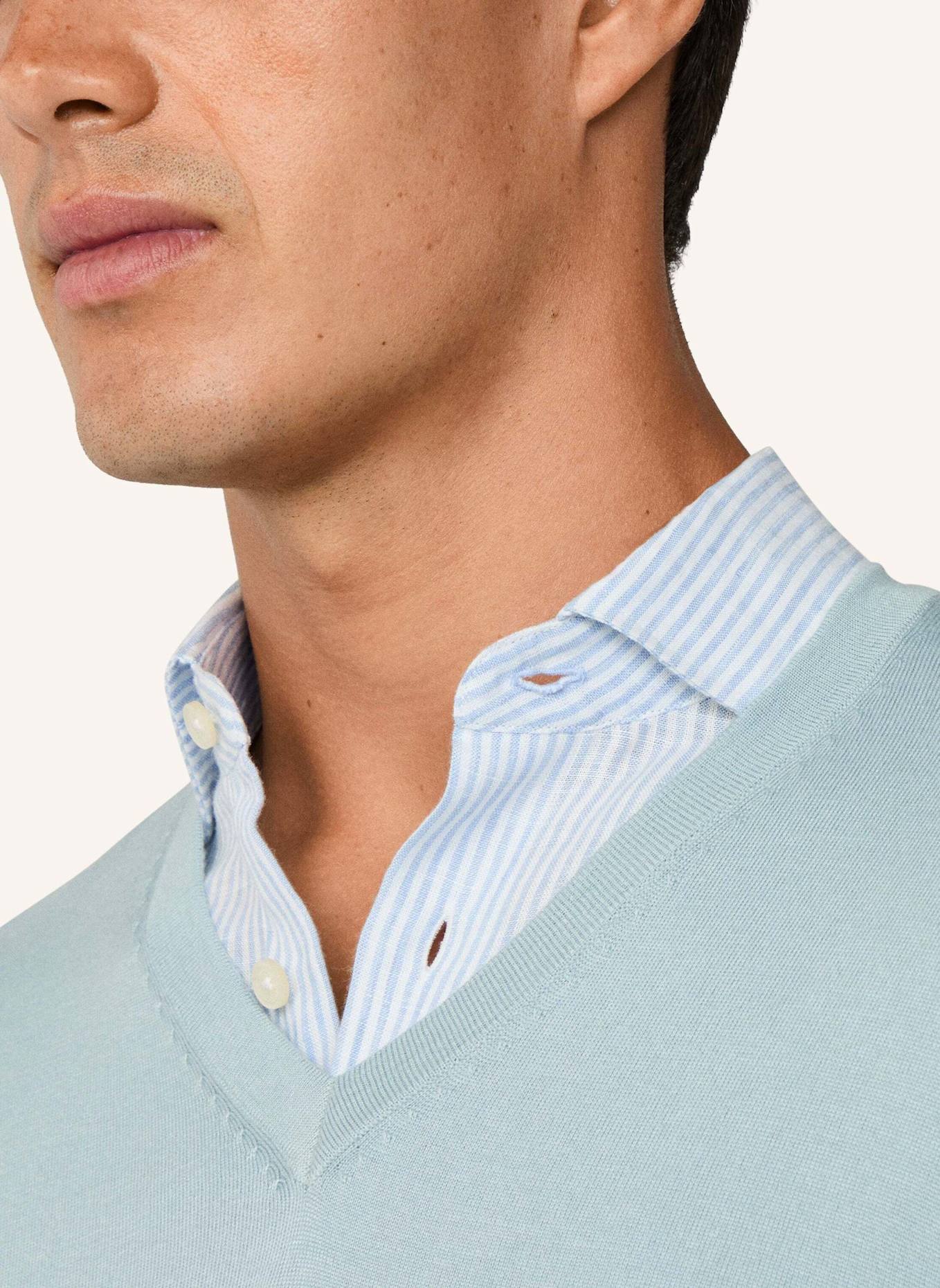 HACKETT LONDON Pullover GMD MERINO SILK VNECK: BLAU