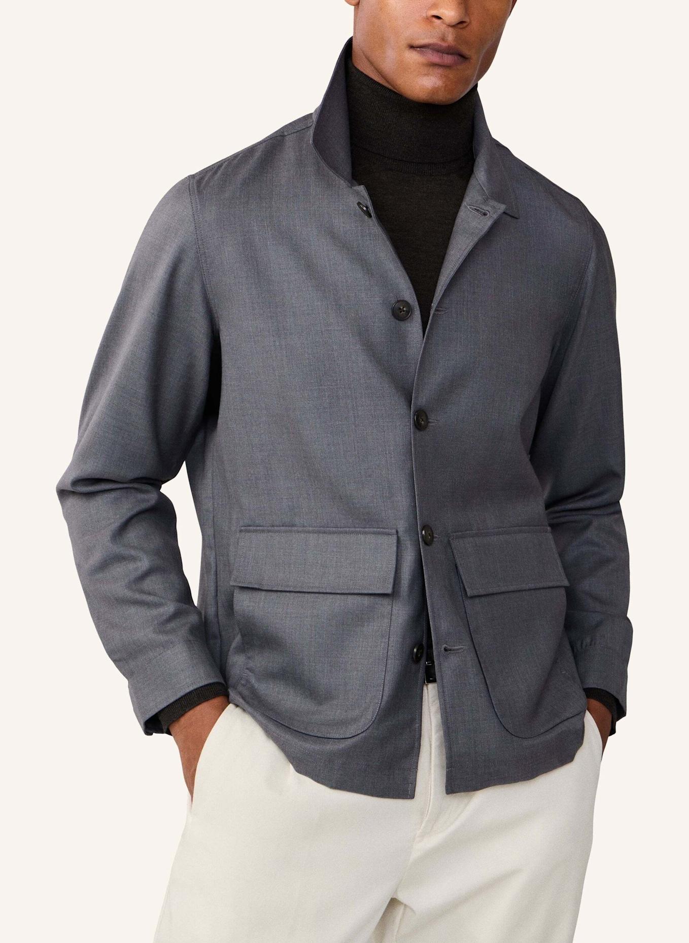 HACKETT LONDON Fieldjacket WOOL OVERSHIRT: DUNKELGRAU