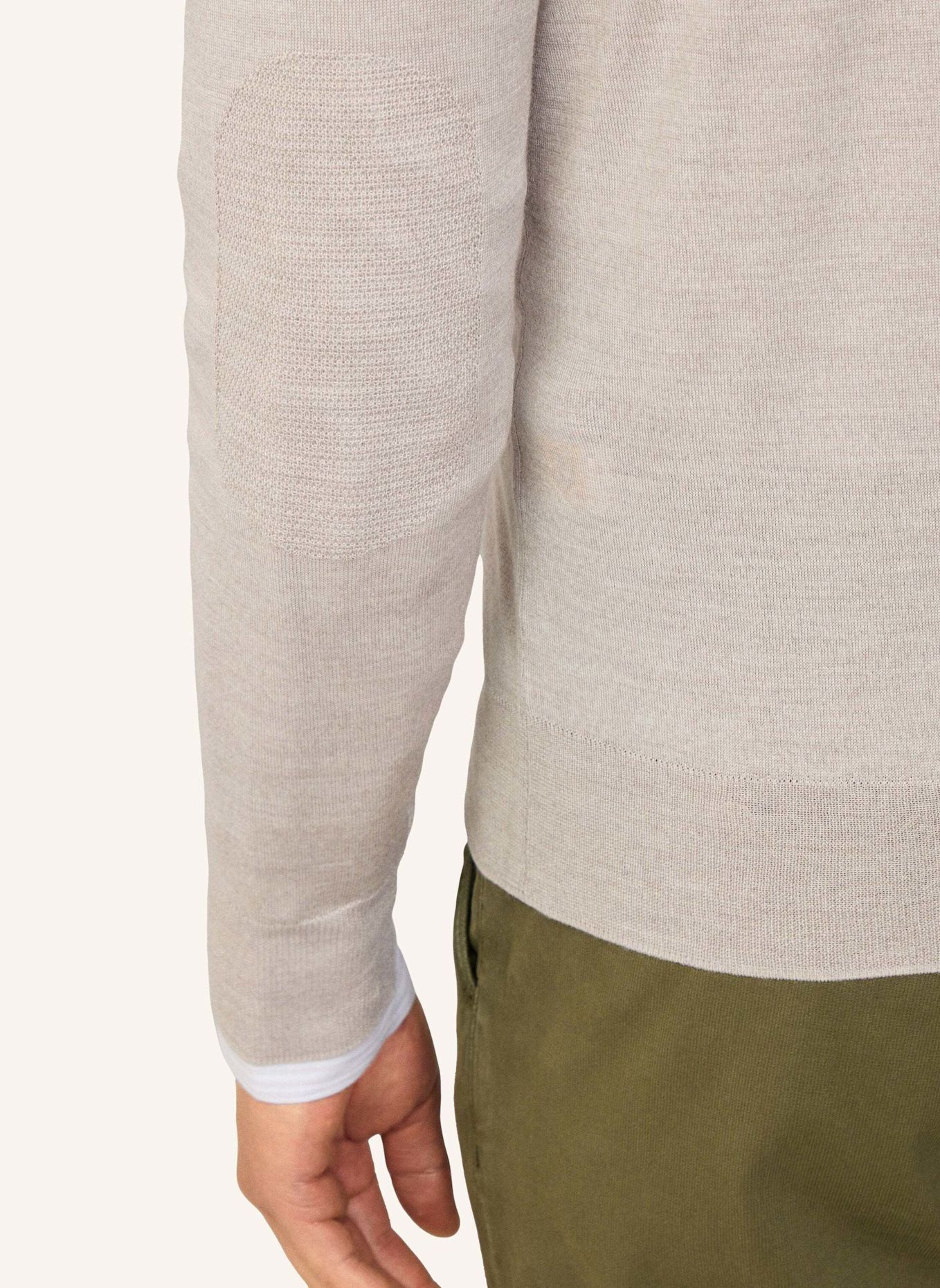 HACKETT LONDON Pullover GMD MERINO SILK VNECK: BEIGE
