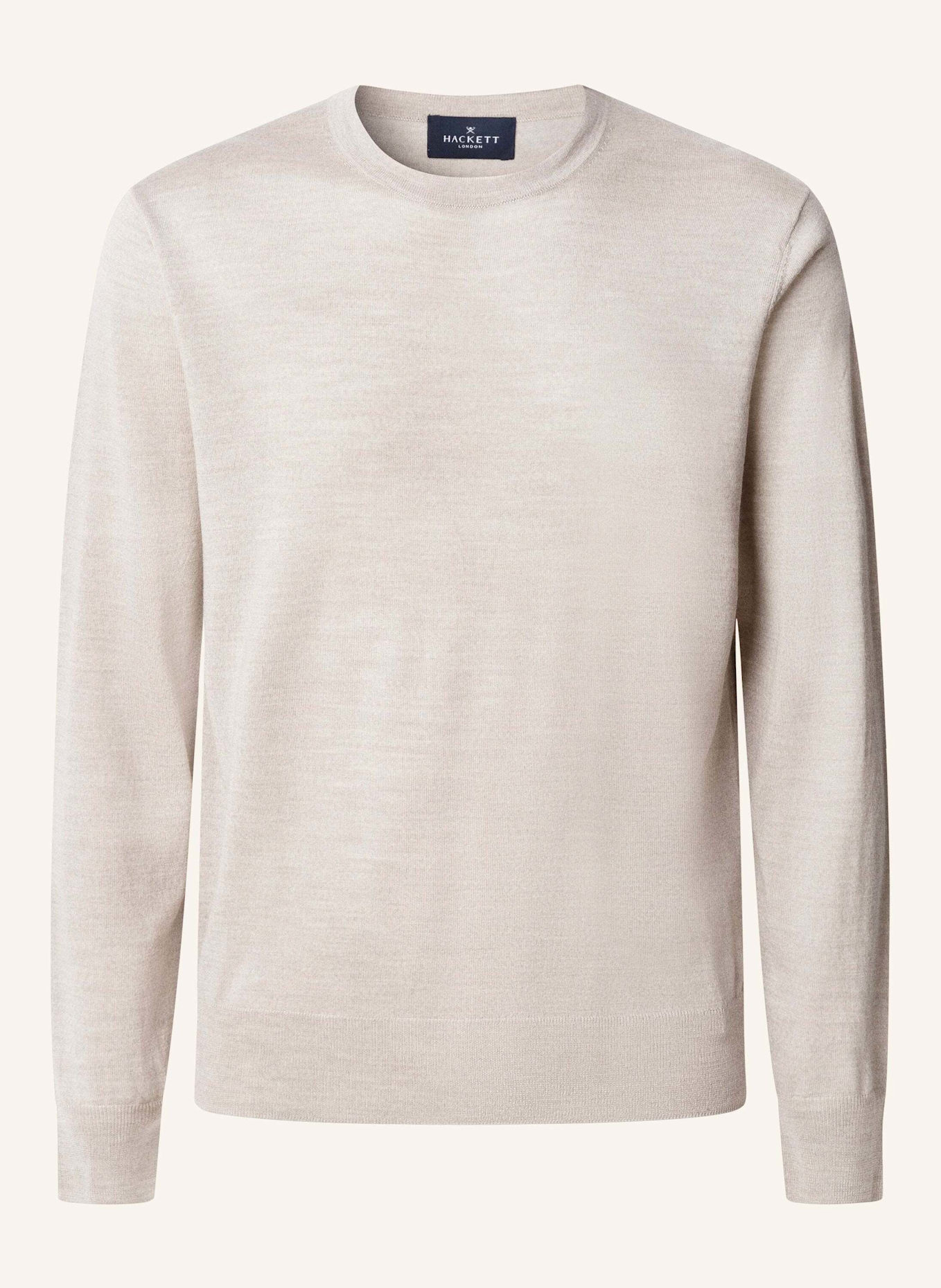 HACKETT LONDON Pullover GMD MERINO SILK CREW: BEIGE