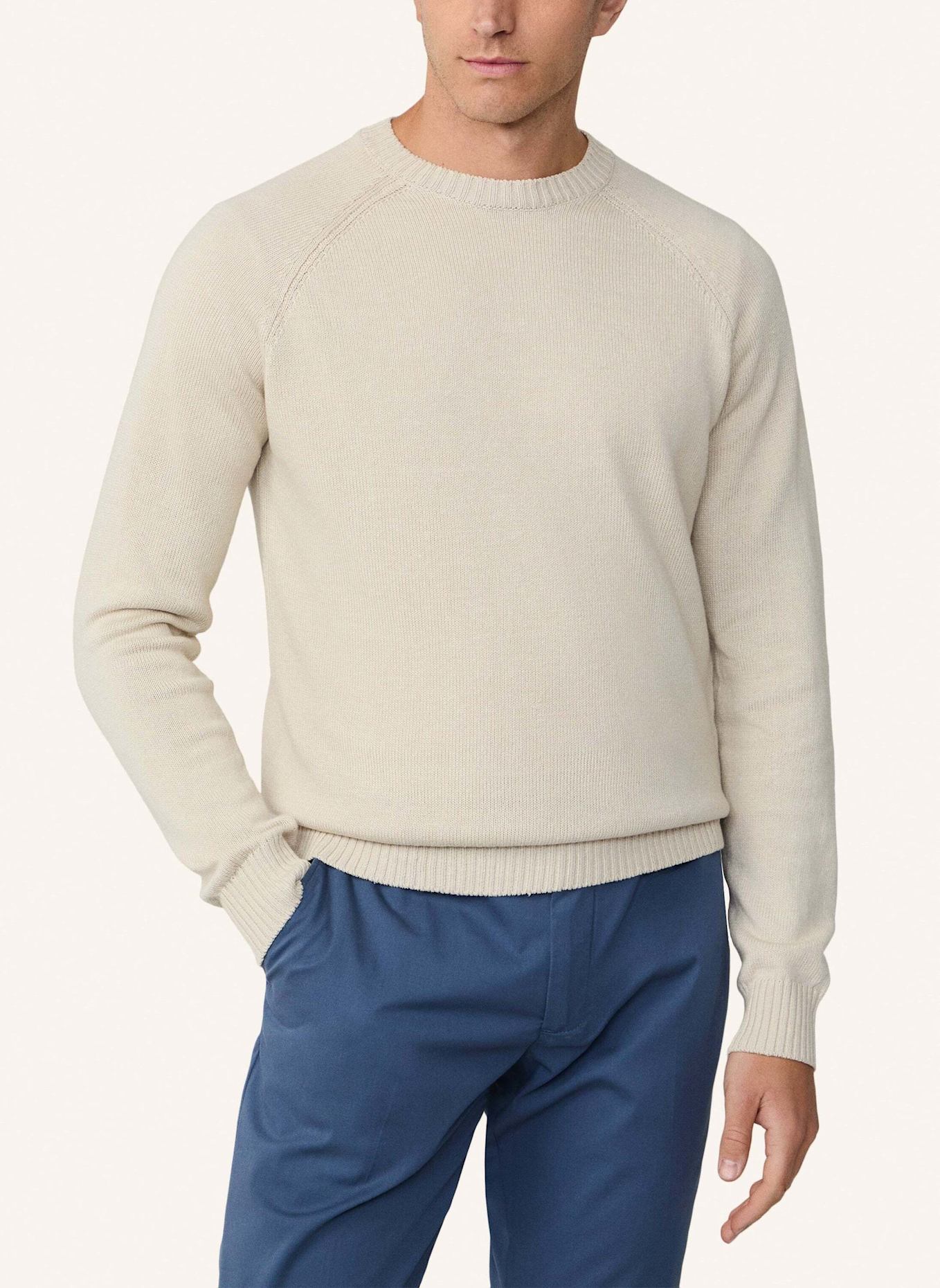 HACKETT LONDON Pullover SUMMER LIN COT CREW: BEIGE