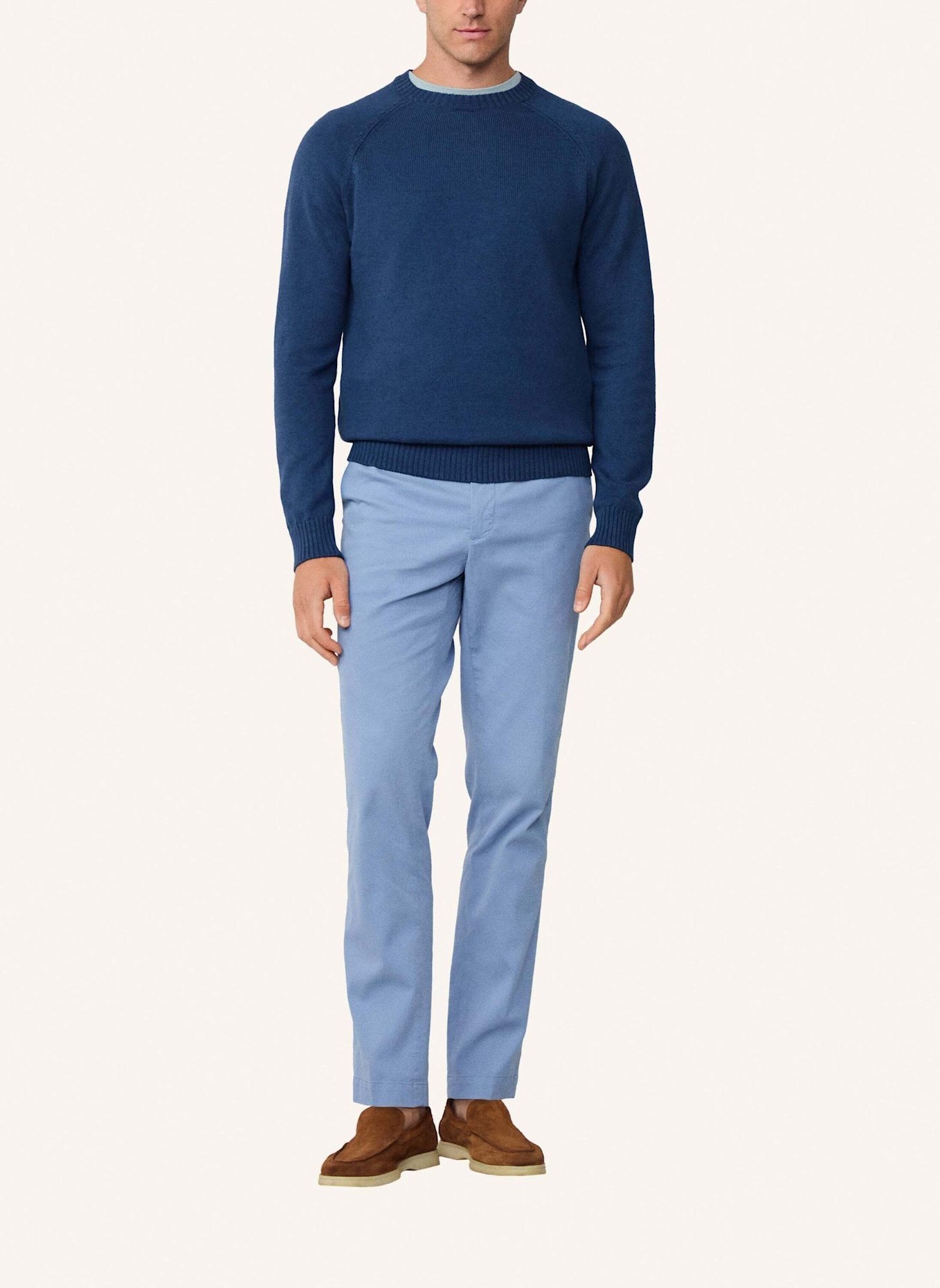 HACKETT LONDON Pullover SUMMER LIN COT CREW: DUNKELBLAU