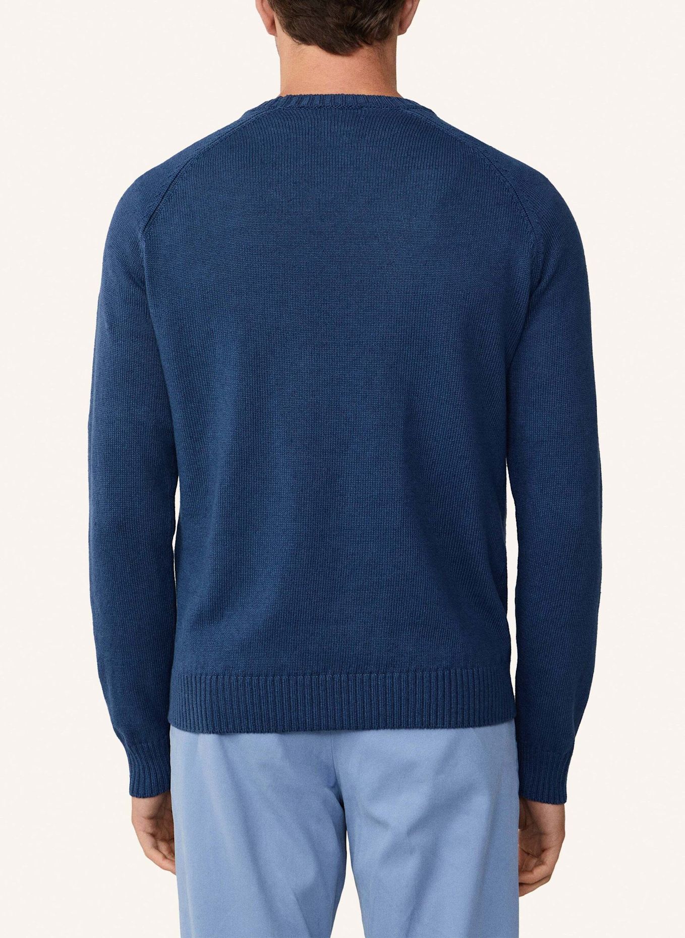HACKETT LONDON Pullover SUMMER LIN COT CREW: DUNKELBLAU