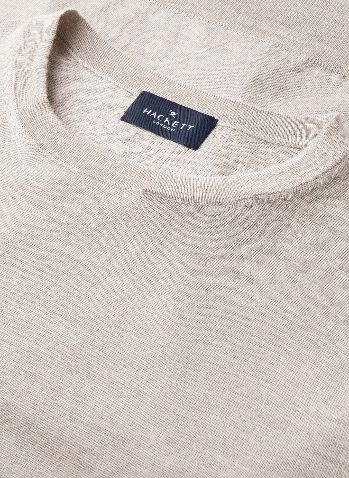 HACKETT LONDON Pullover GMD MERINO SILK CREW: BEIGE