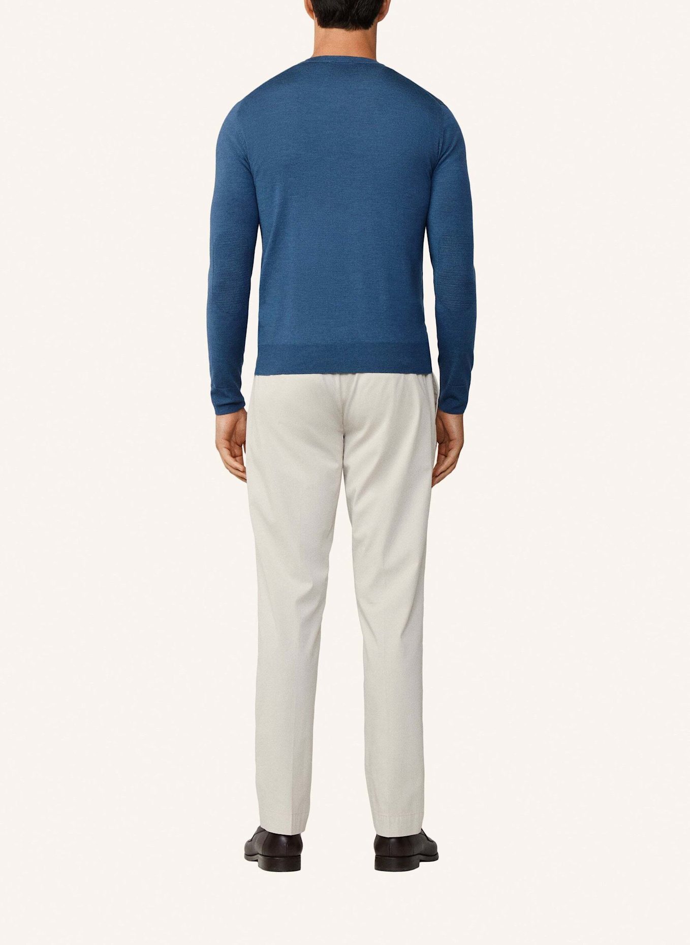 HACKETT LONDON Pullover GMD MERINO SILK CREW: DUNKELBLAU