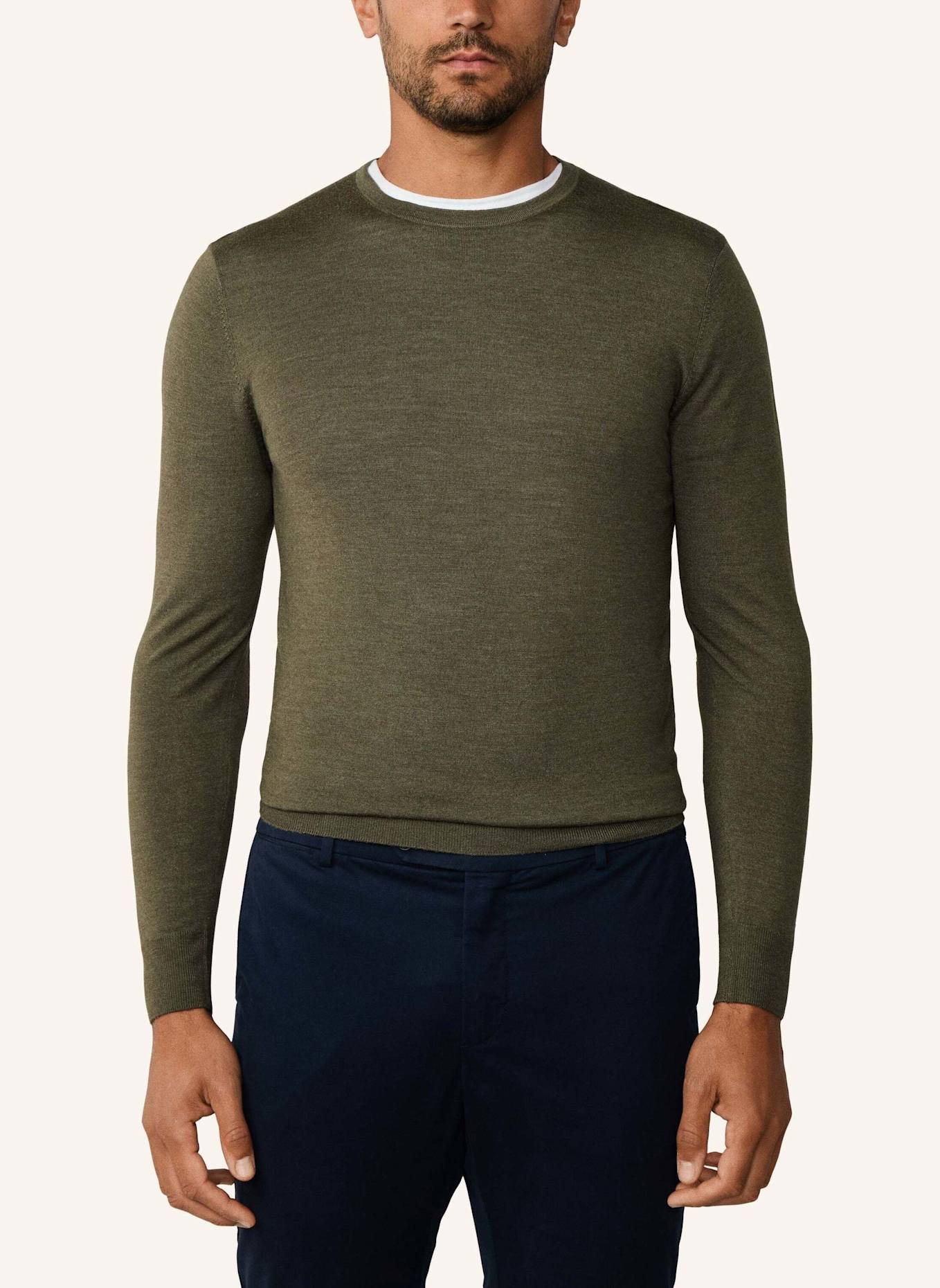 HACKETT LONDON Pullover GMD MERINO SILK CREW: GRÜN