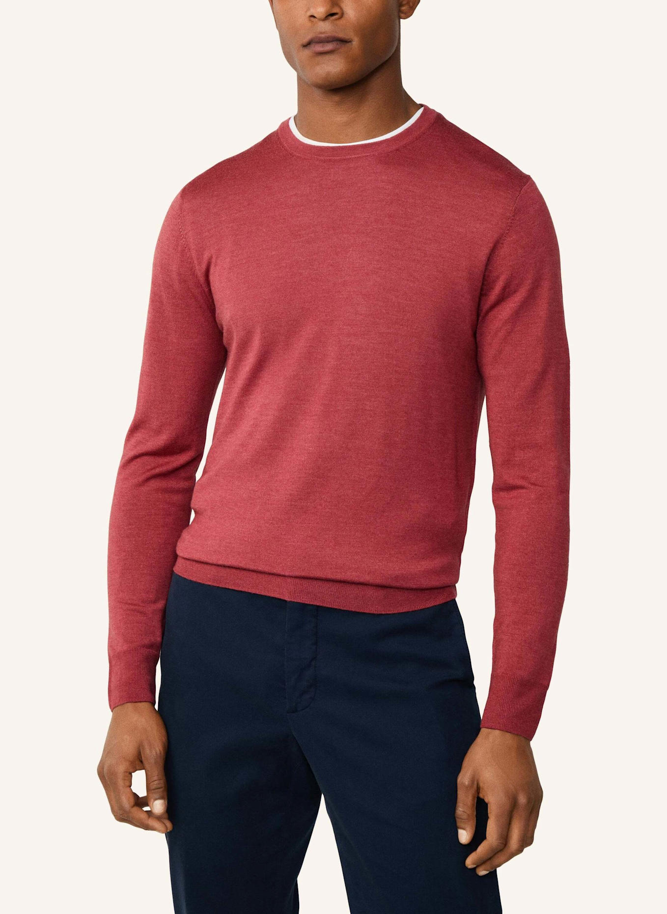 HACKETT LONDON Pullover GMD MERINO SILK CREW: ROT