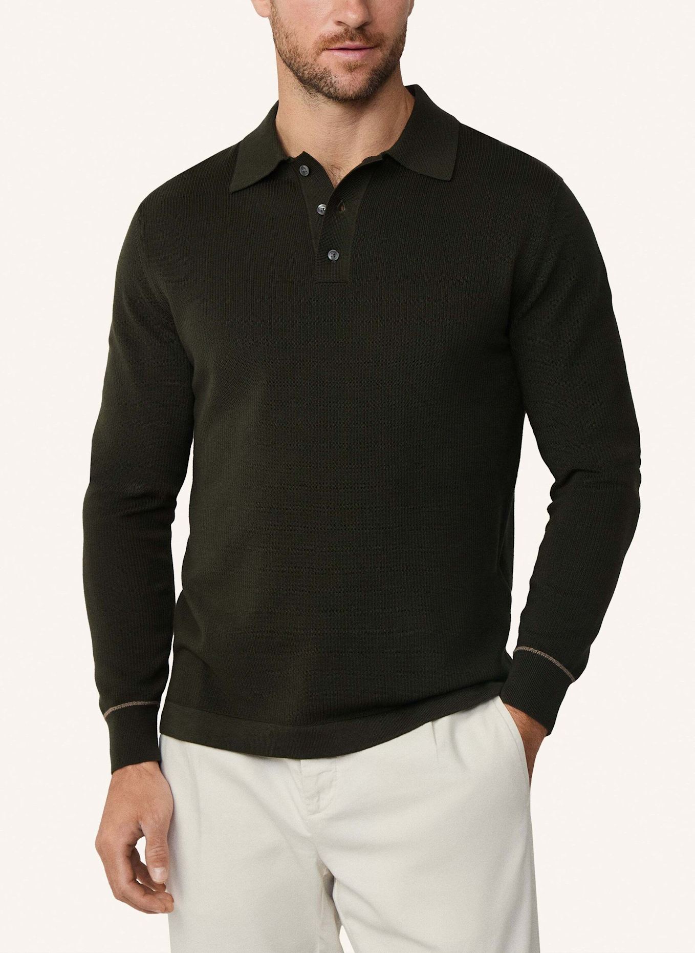 HACKETT LONDON Poloshirt TEXTURED KNIT LS POLO: GRÜN