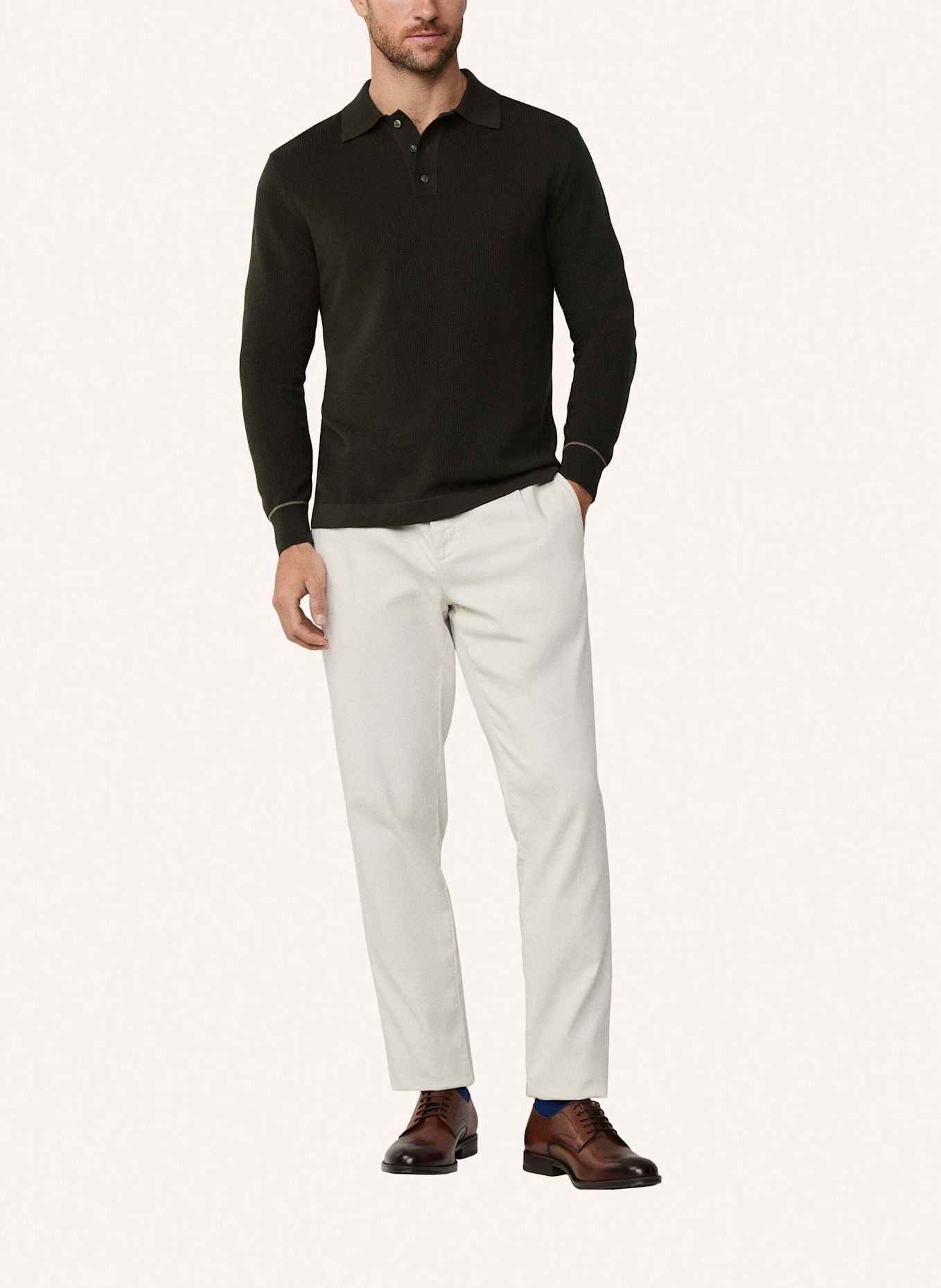 HACKETT LONDON Poloshirt TEXTURED KNIT LS POLO: GRÜN