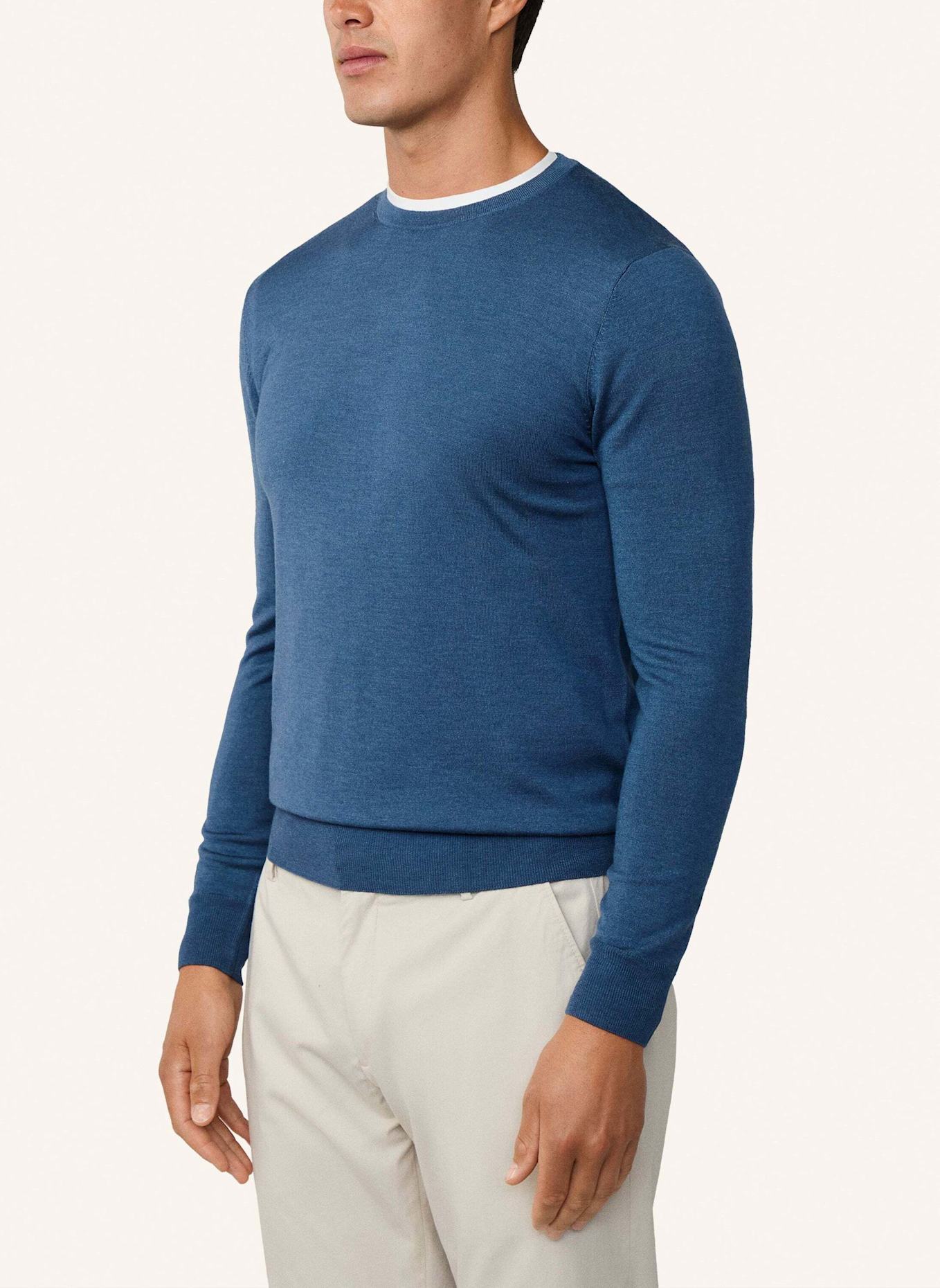 HACKETT LONDON Pullover GMD MERINO SILK CREW: DUNKELBLAU