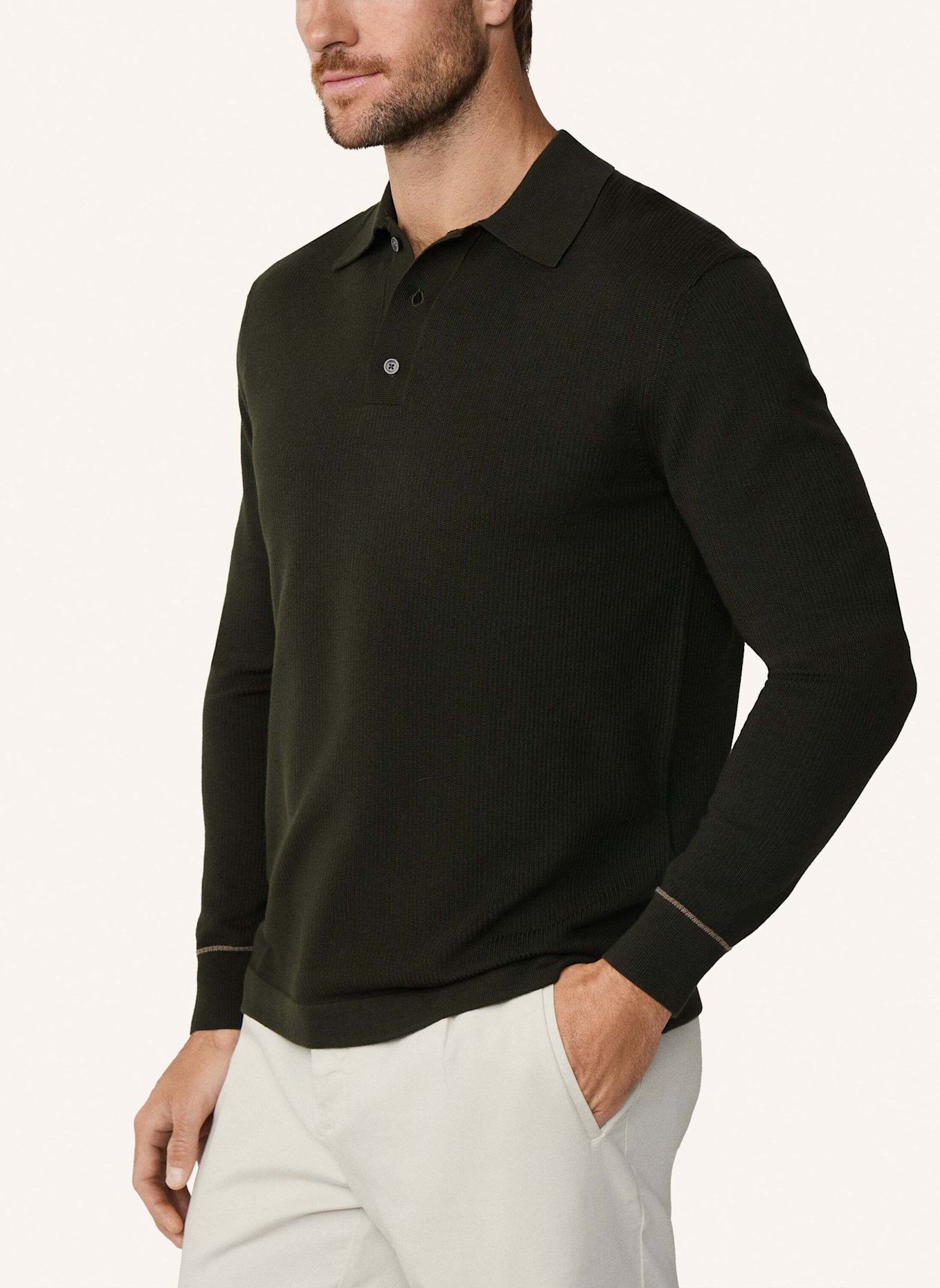 HACKETT LONDON Poloshirt TEXTURED KNIT LS POLO: GRÜN