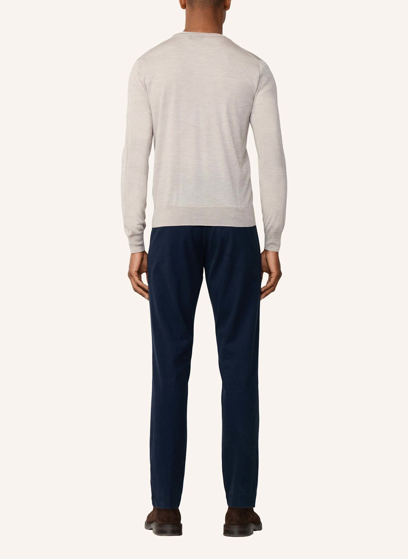 HACKETT LONDON Pullover GMD MERINO SILK CREW: BEIGE