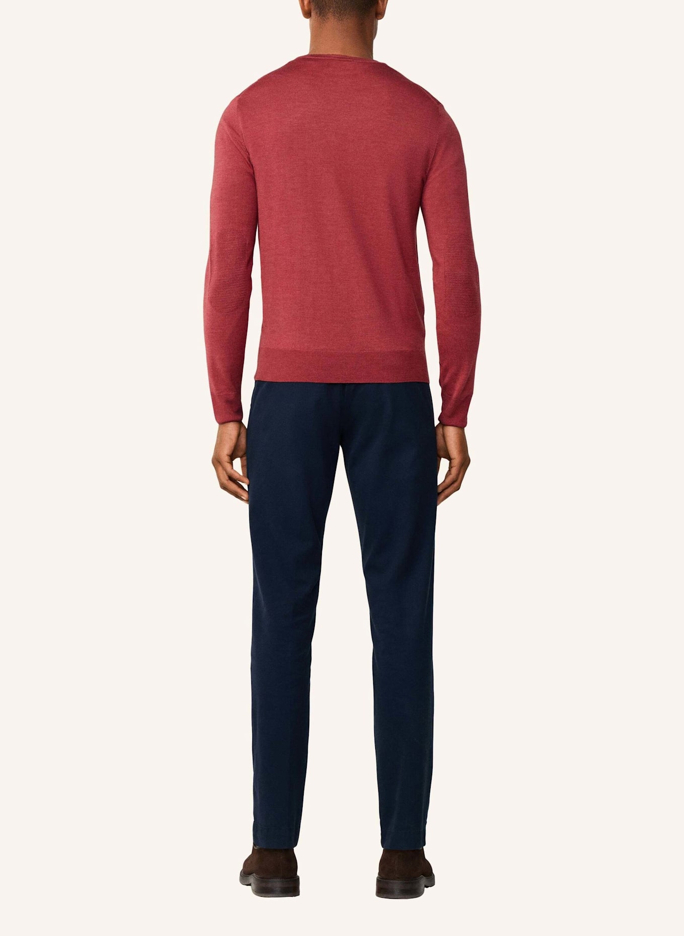 HACKETT LONDON Pullover GMD MERINO SILK CREW: ROT
