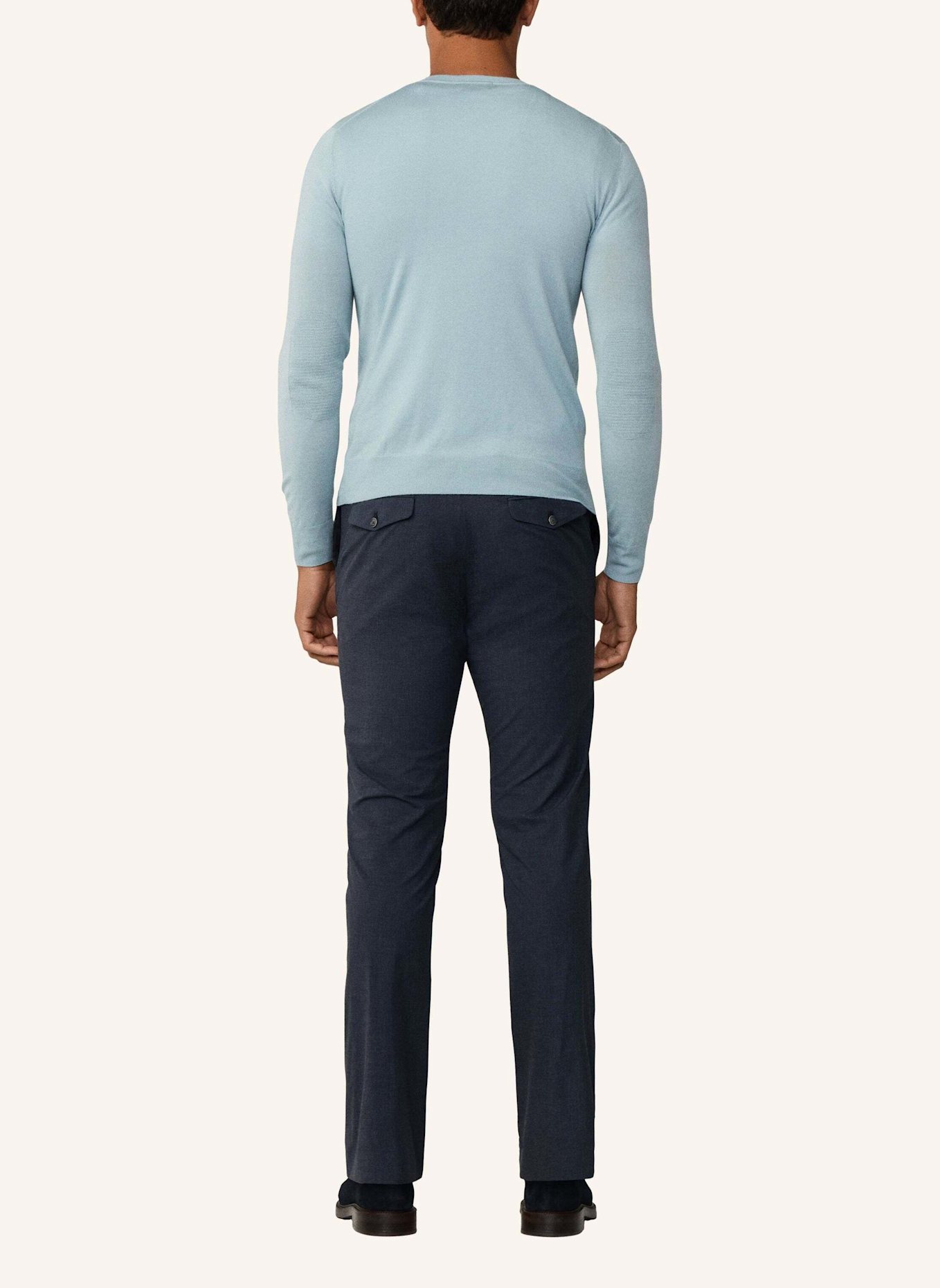 HACKETT LONDON Pullover GMD MERINO SILK CREW: BLAU