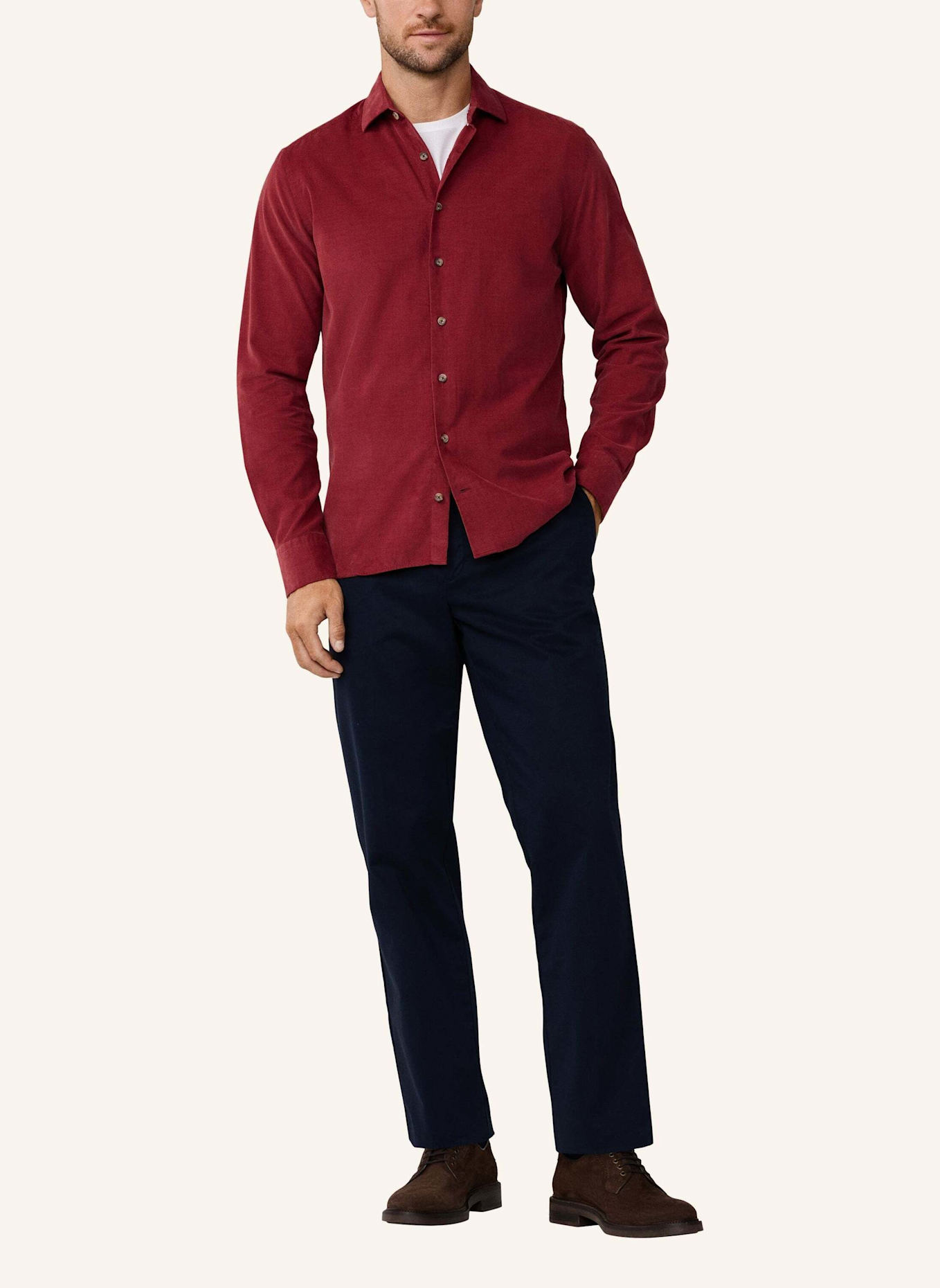HACKETT LONDON Freizeithemd SMART BABYCORD: ROT