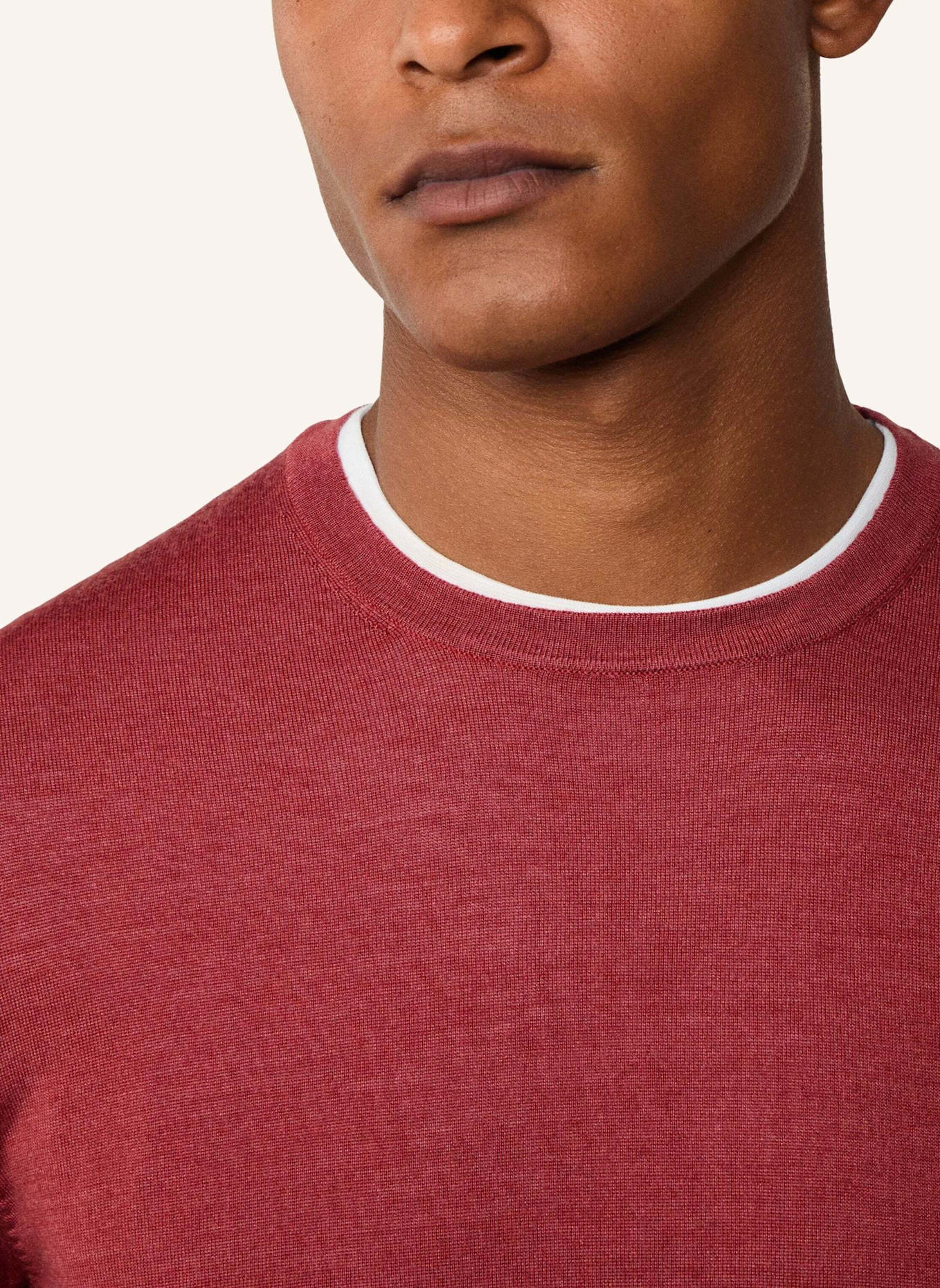 HACKETT LONDON Pullover GMD MERINO SILK CREW: ROT