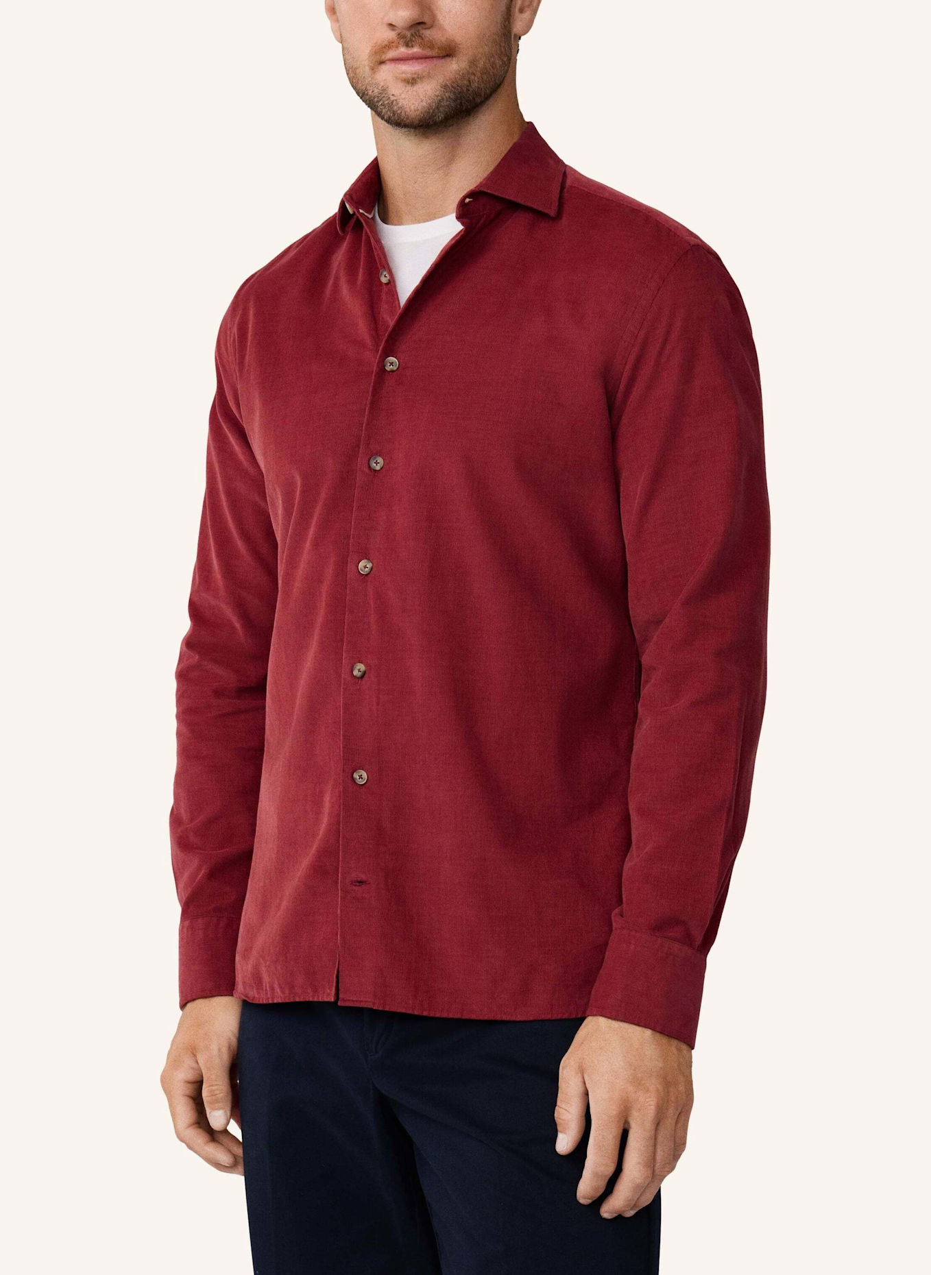 HACKETT LONDON Freizeithemd SMART BABYCORD: ROT