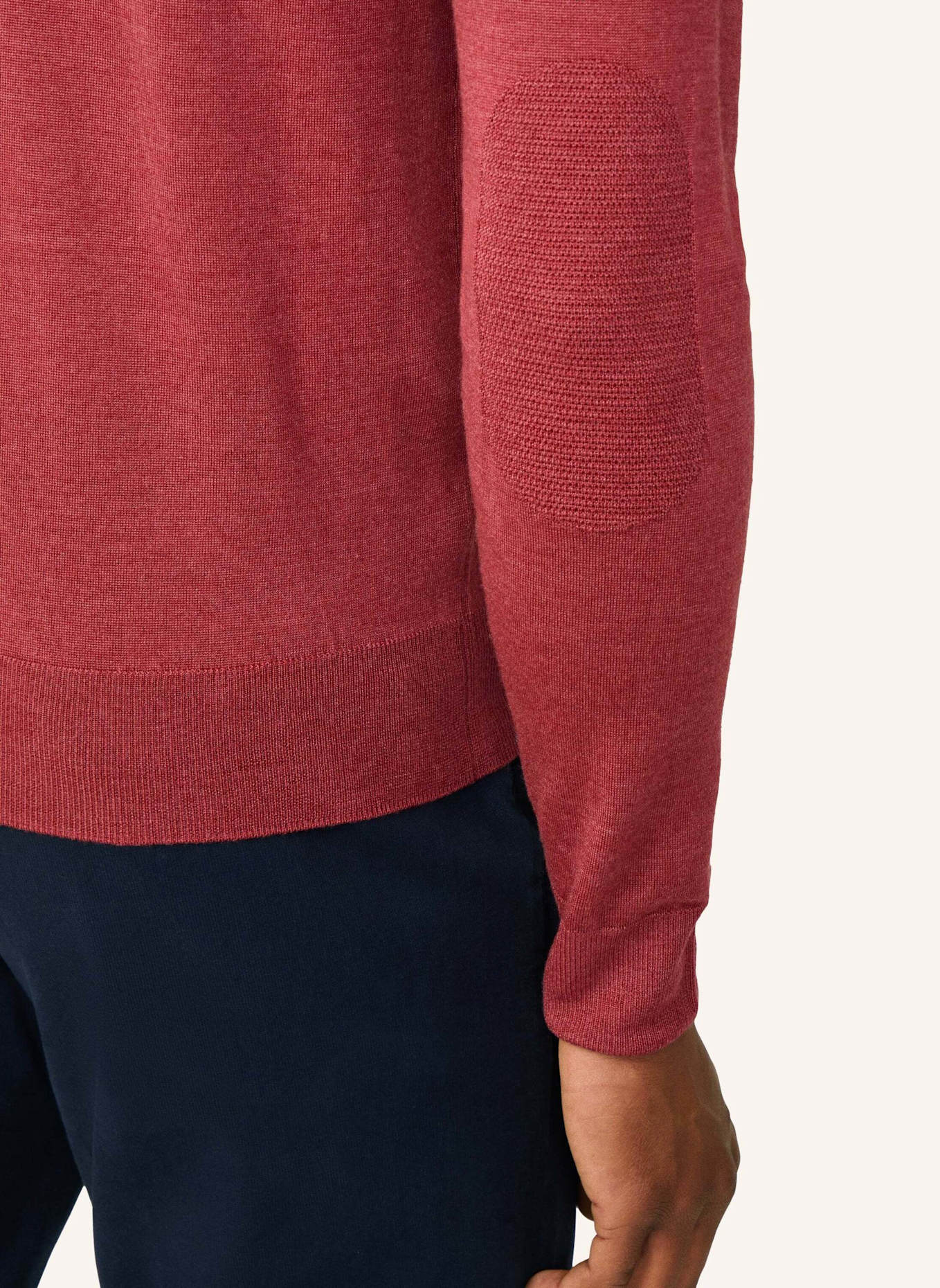 HACKETT LONDON Pullover GMD MERINO SILK CREW: ROT