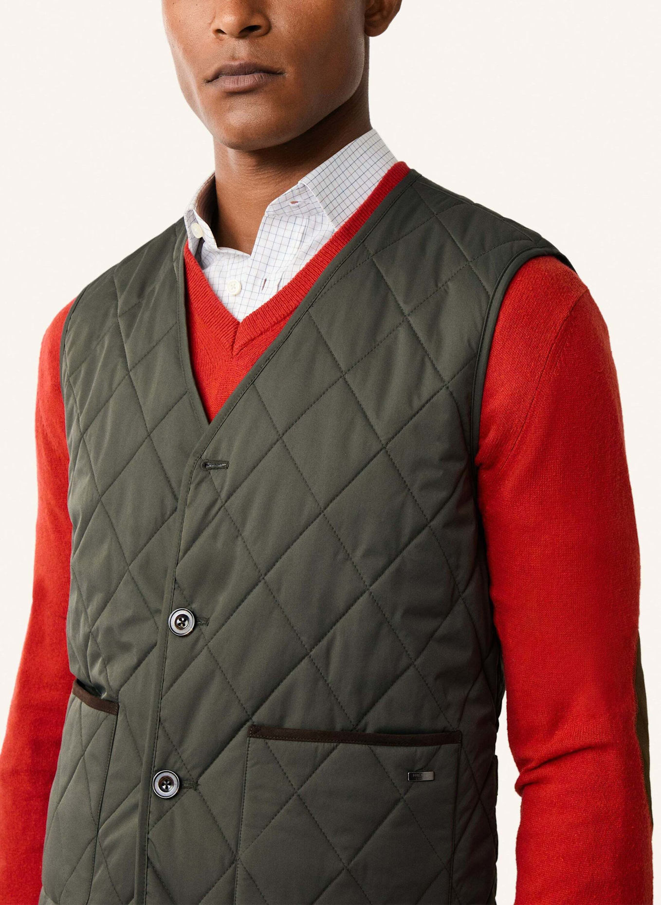 HACKETT LONDON Gilet PADDOCK VEST: DUNKELGRÜN
