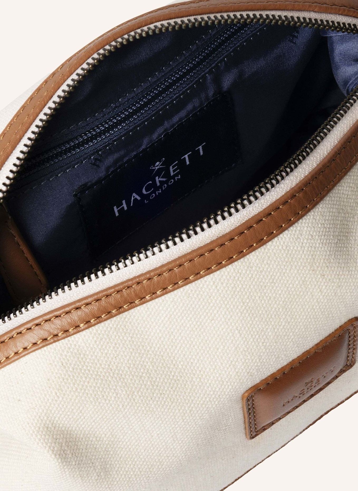 HACKETT LONDON Kosmetiktasche WELLS CANVAS WASHBAG: CREME