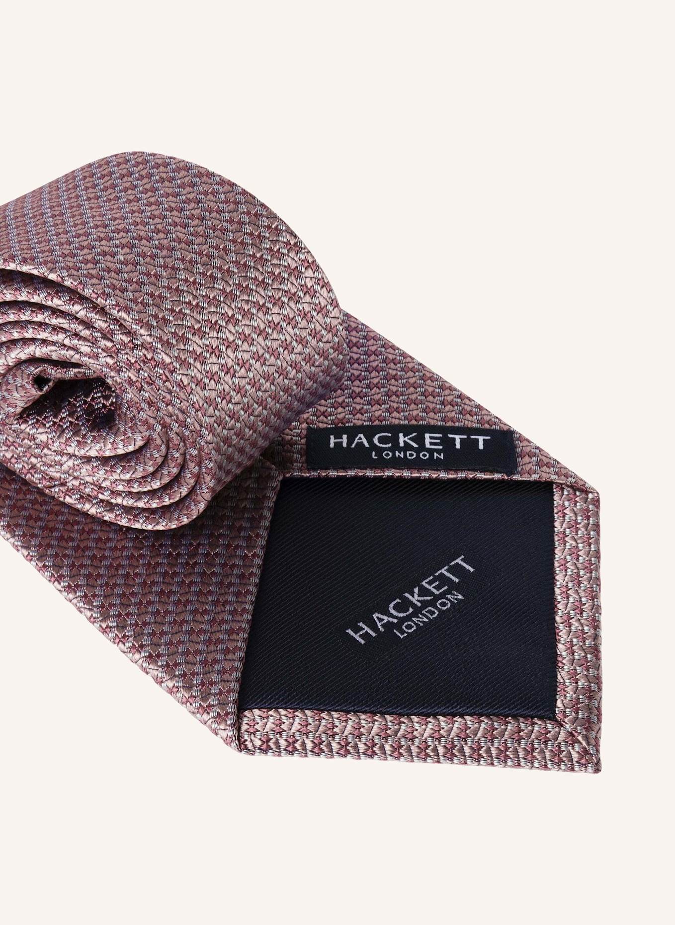HACKETT LONDON Krawatte TEXTURE PLAIN: HELLROSA
