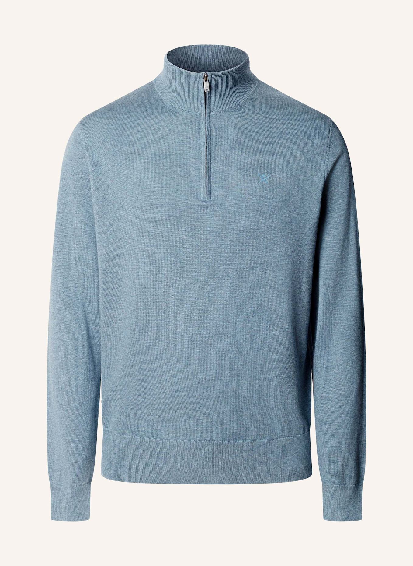 HACKETT LONDON Pullover COTTON SILK HZIP: BLAU