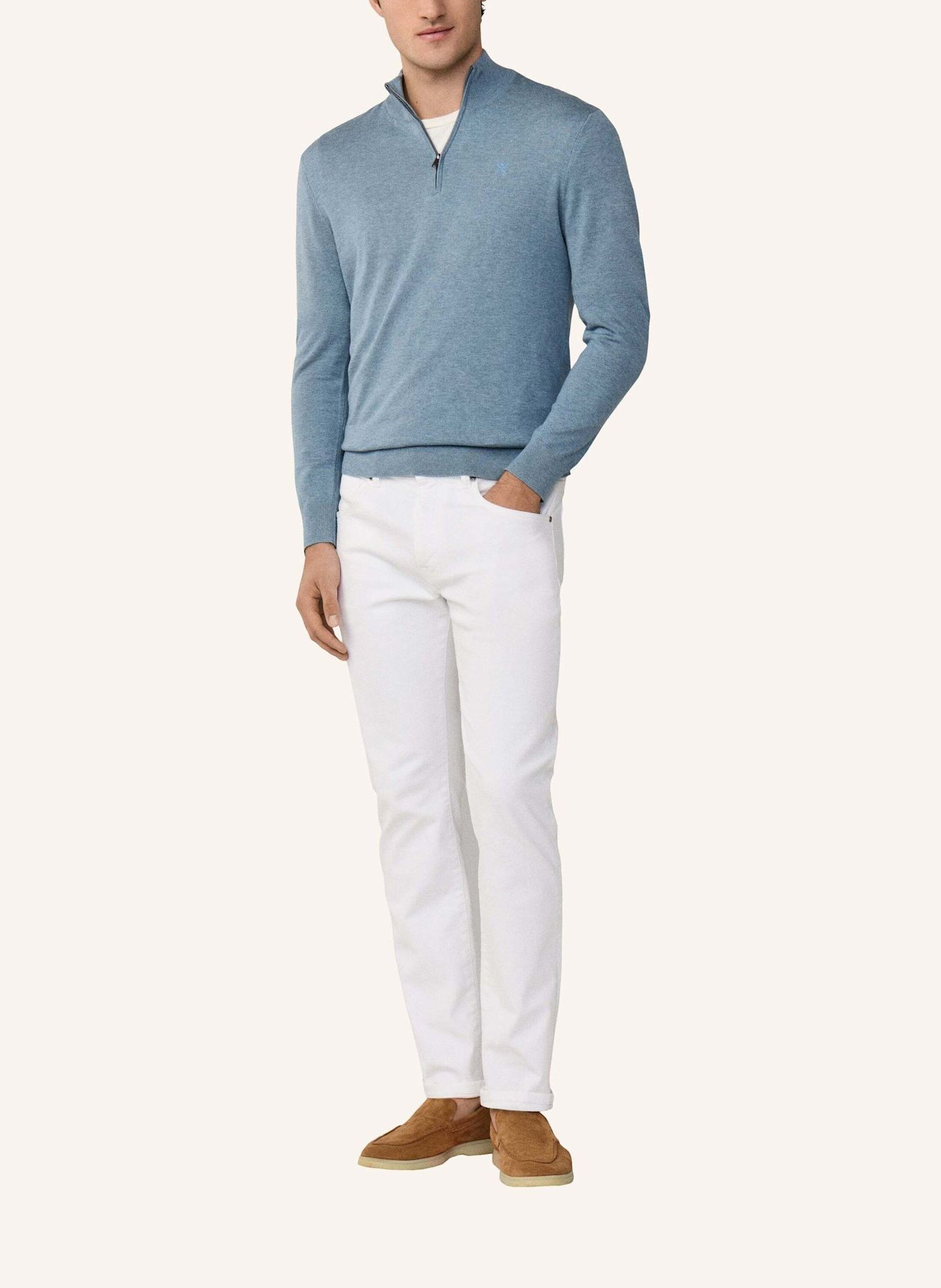 HACKETT LONDON Pullover COTTON SILK HZIP: BLAU