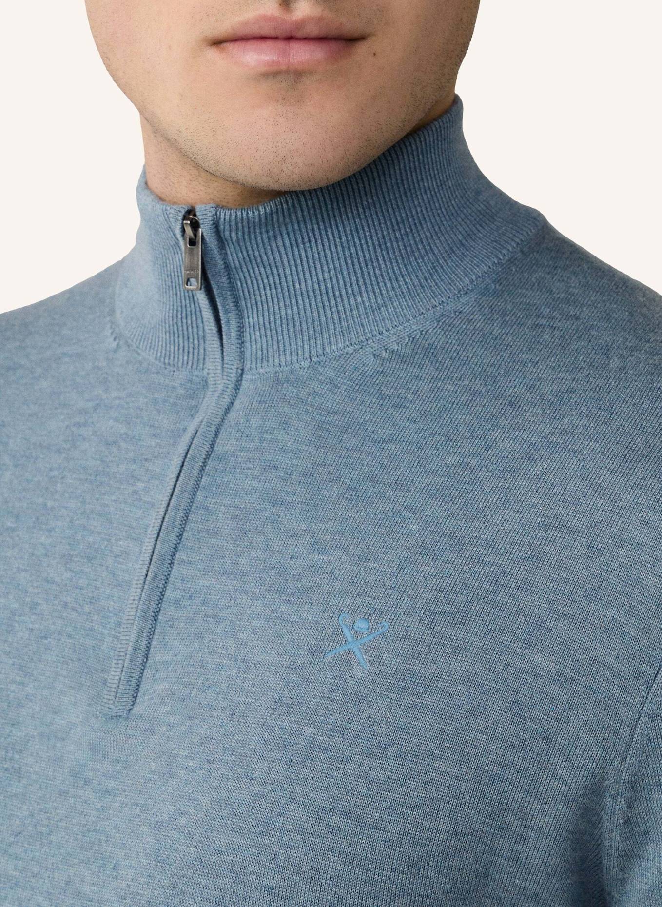 HACKETT LONDON Pullover COTTON SILK HZIP: BLAU
