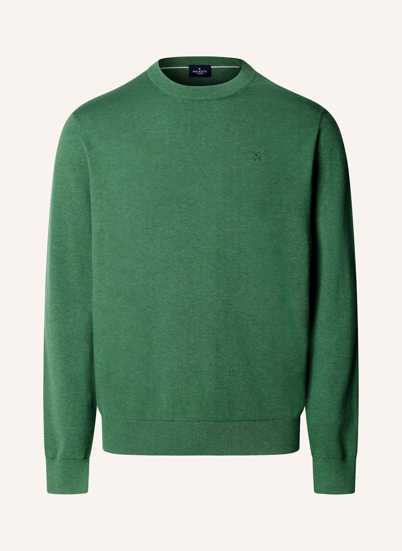 HACKETT LONDON Pullover COTTON SILK CREW: GRÜN