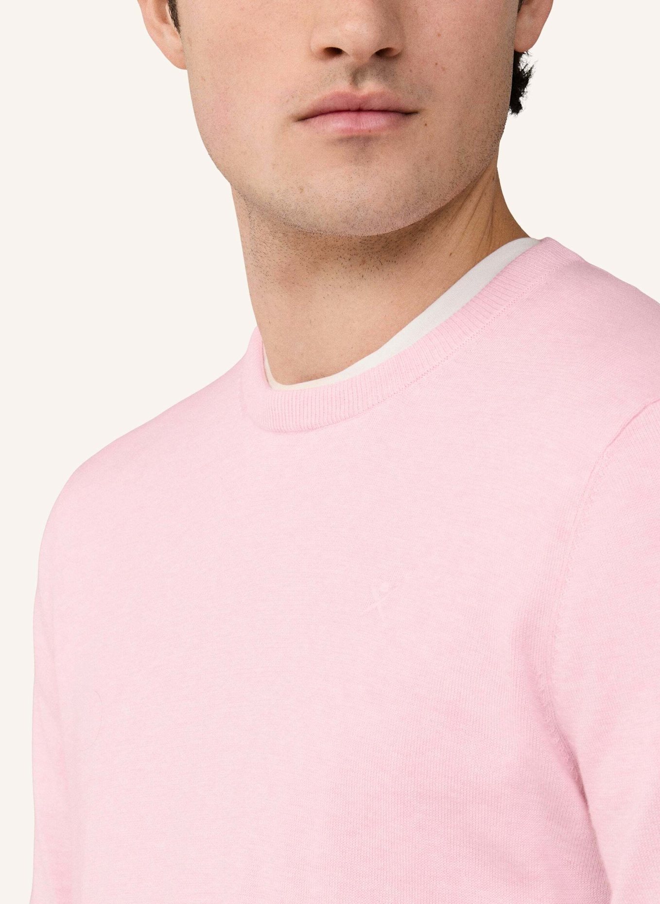 HACKETT LONDON Pullover COTTON SILK CREW: HELLROSA