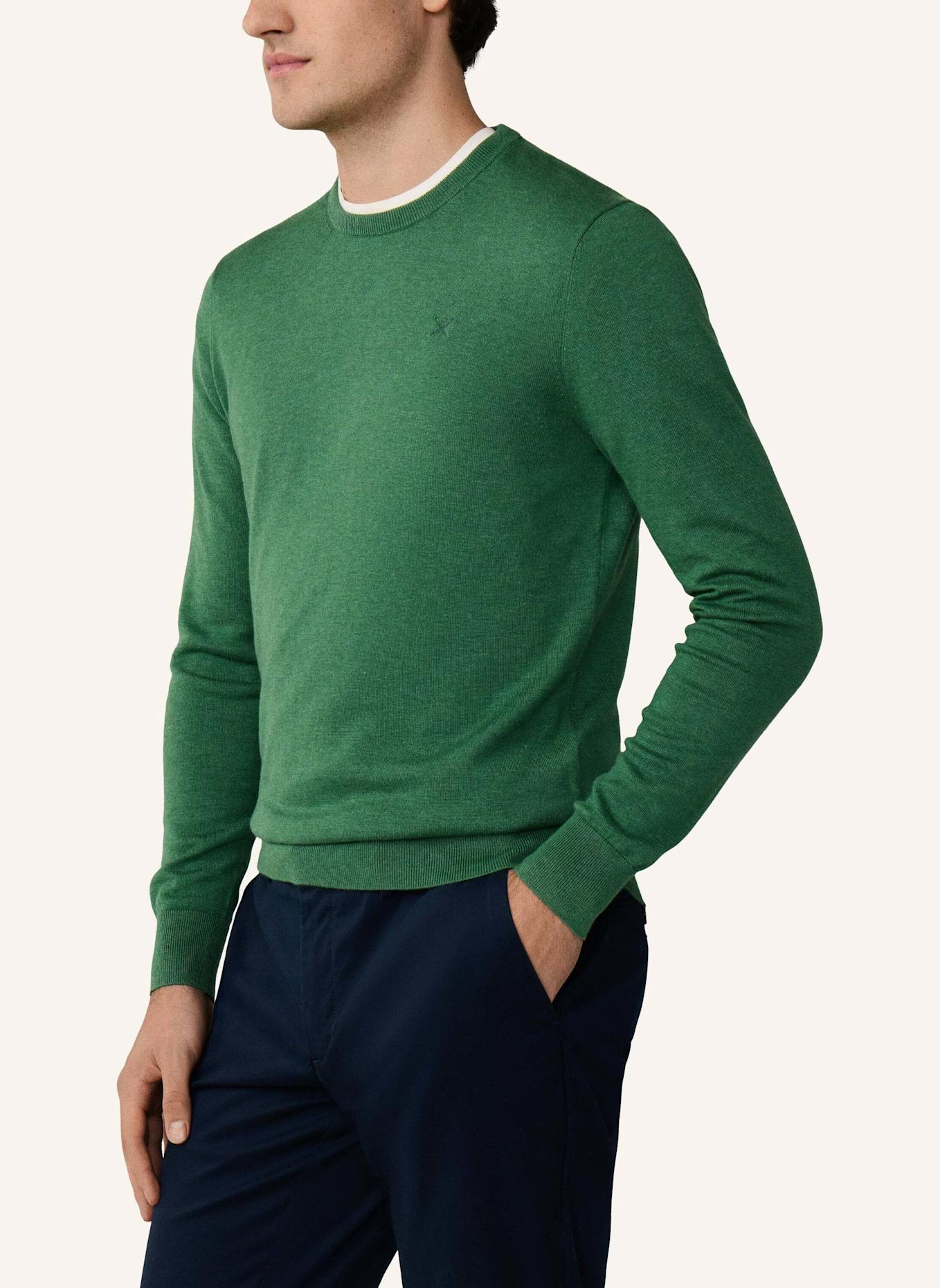 HACKETT LONDON Pullover COTTON SILK CREW: GRÜN