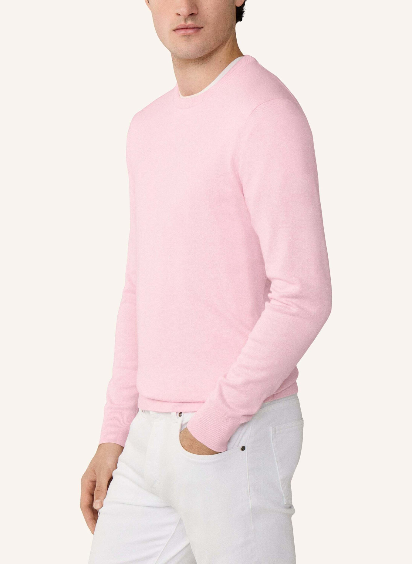 HACKETT LONDON Pullover COTTON SILK CREW: HELLROSA