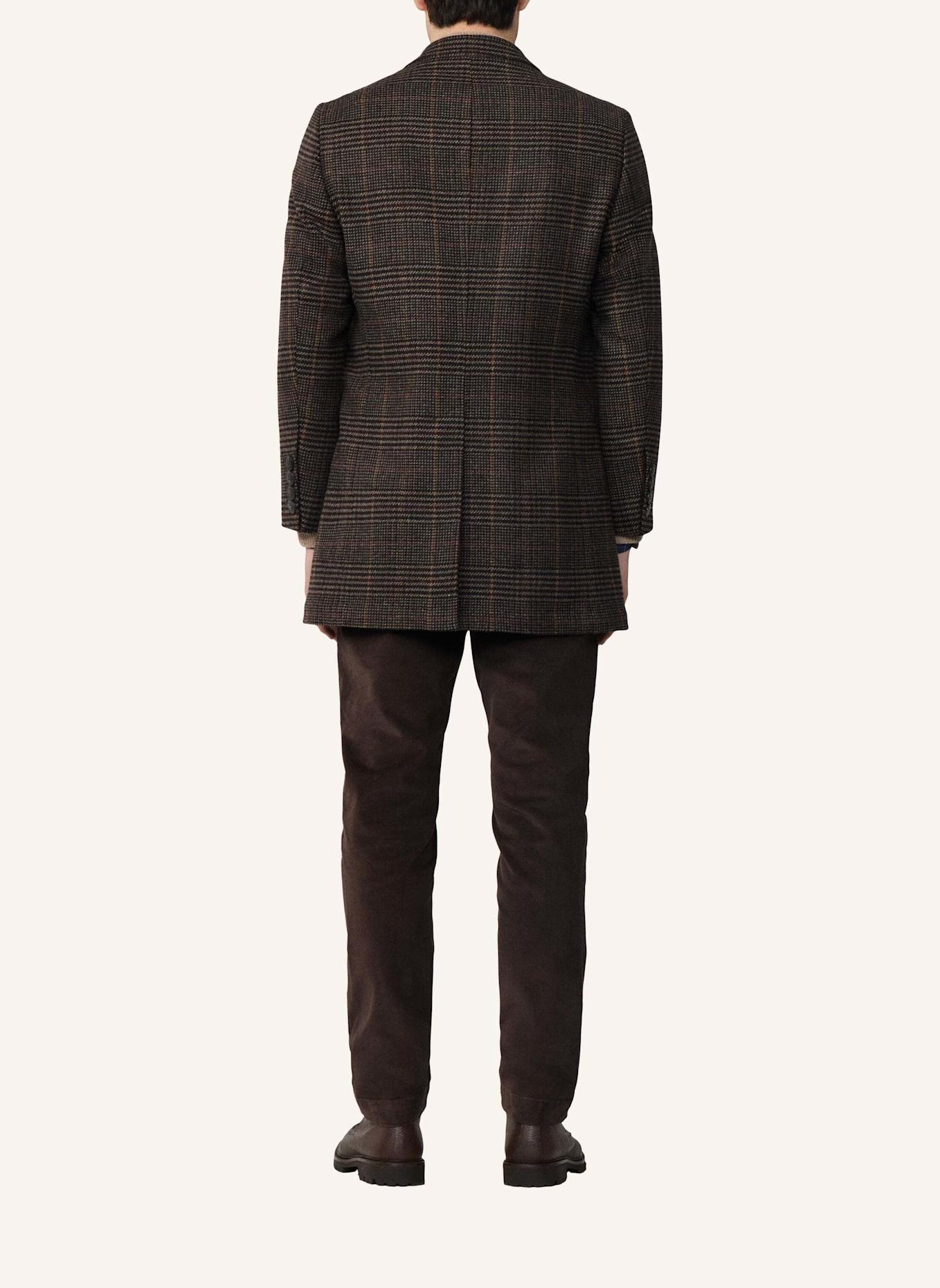 HACKETT LONDON Stehkragenmantel COUNTRY CHECK COAT: BRAUN