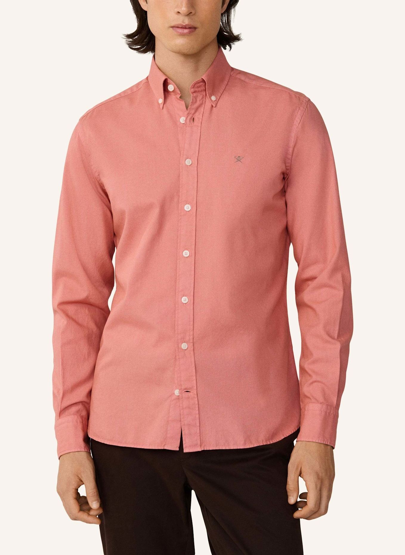 HACKETT LONDON Freizeithemd ESS GMT DYED OXFORD: ROT