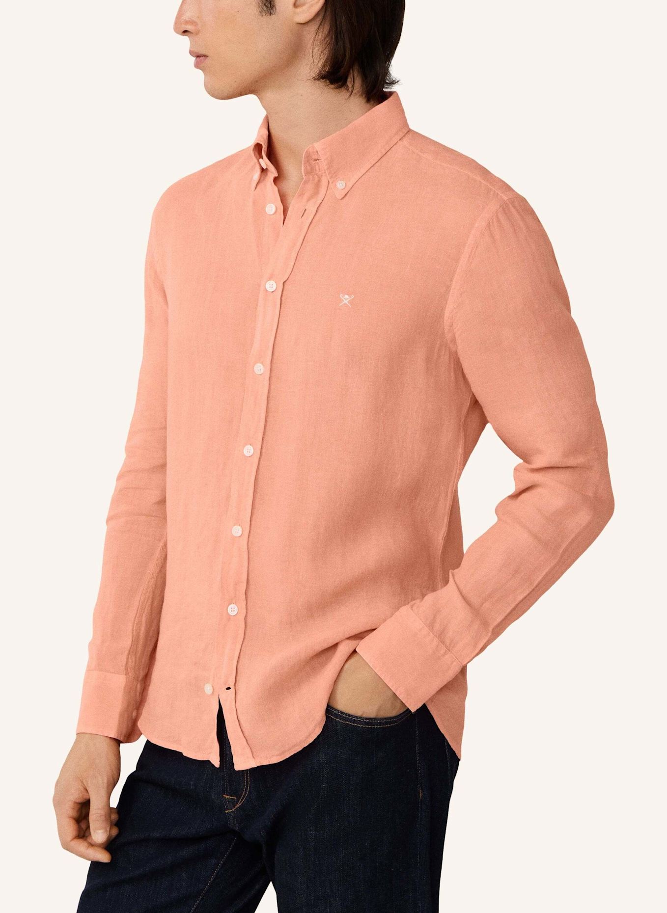 HACKETT LONDON Freizeithemd ESS GMD LINEN BRPT: ORANGE