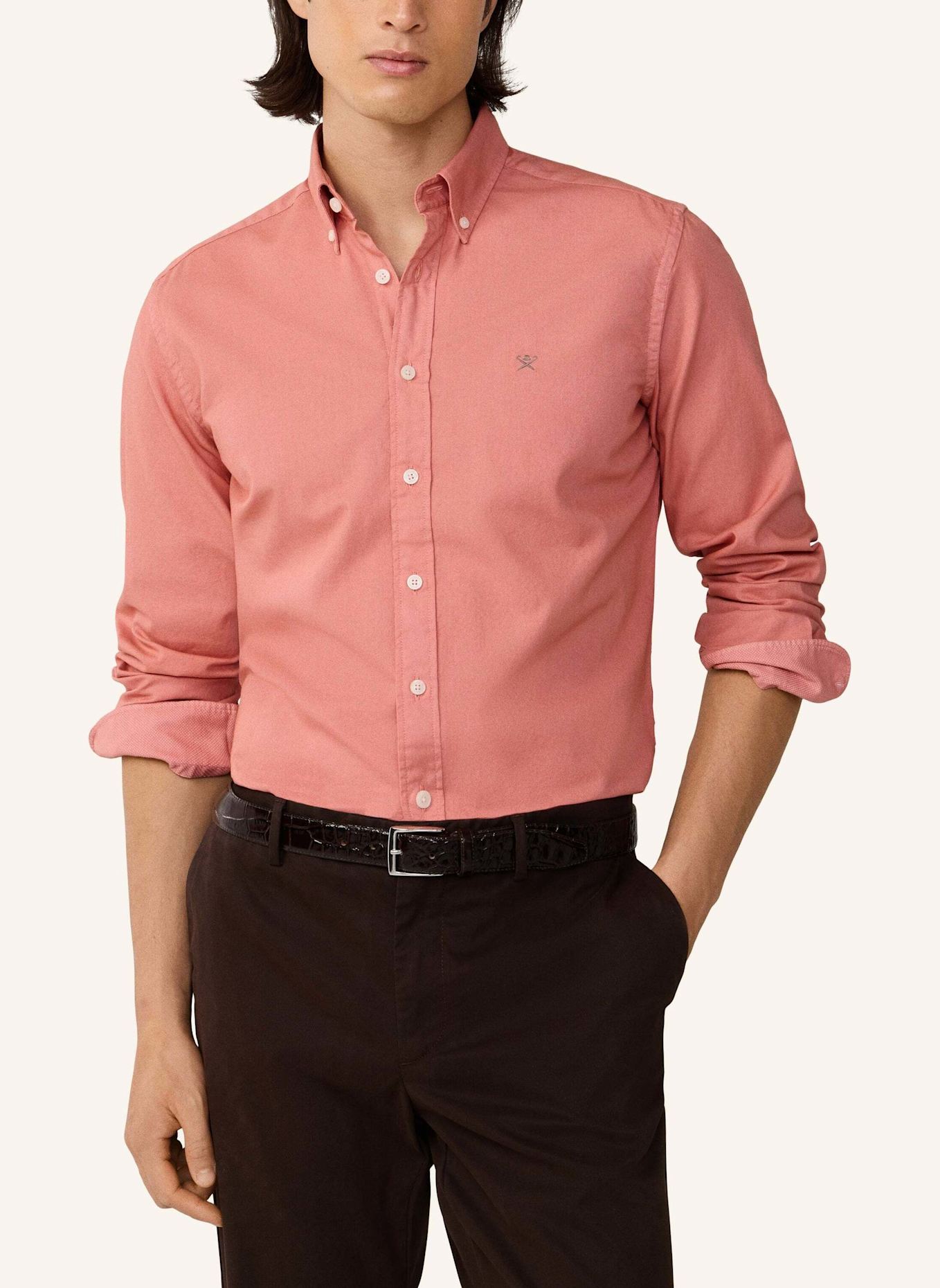 HACKETT LONDON Freizeithemd ESS GMT DYED OXFORD: ROT