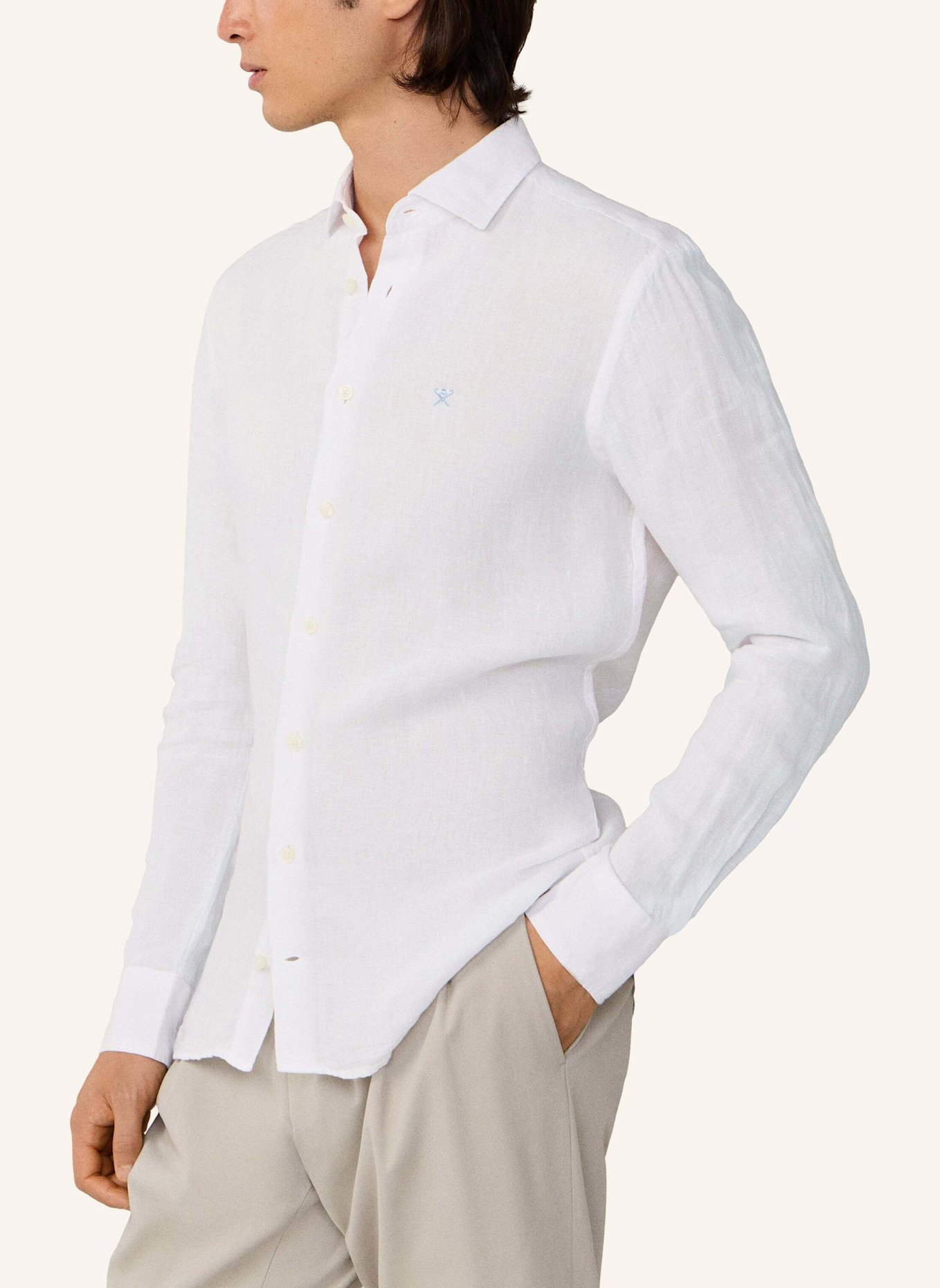 HACKETT LONDON Freizeithemd ESS GMD LINEN KENT: WEISS