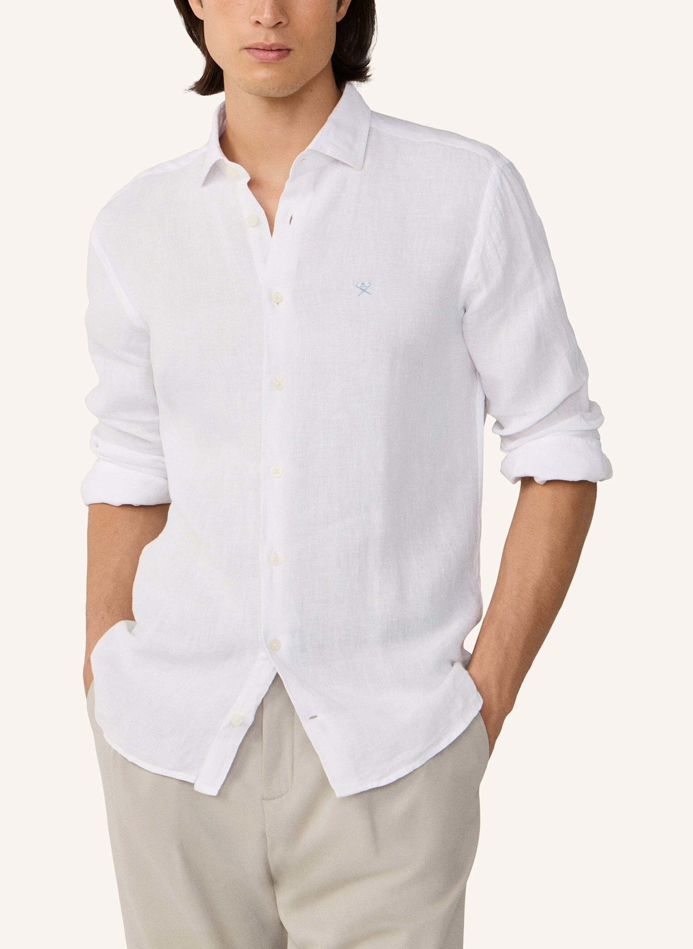 HACKETT LONDON Freizeithemd ESS GMD LINEN KENT: WEISS