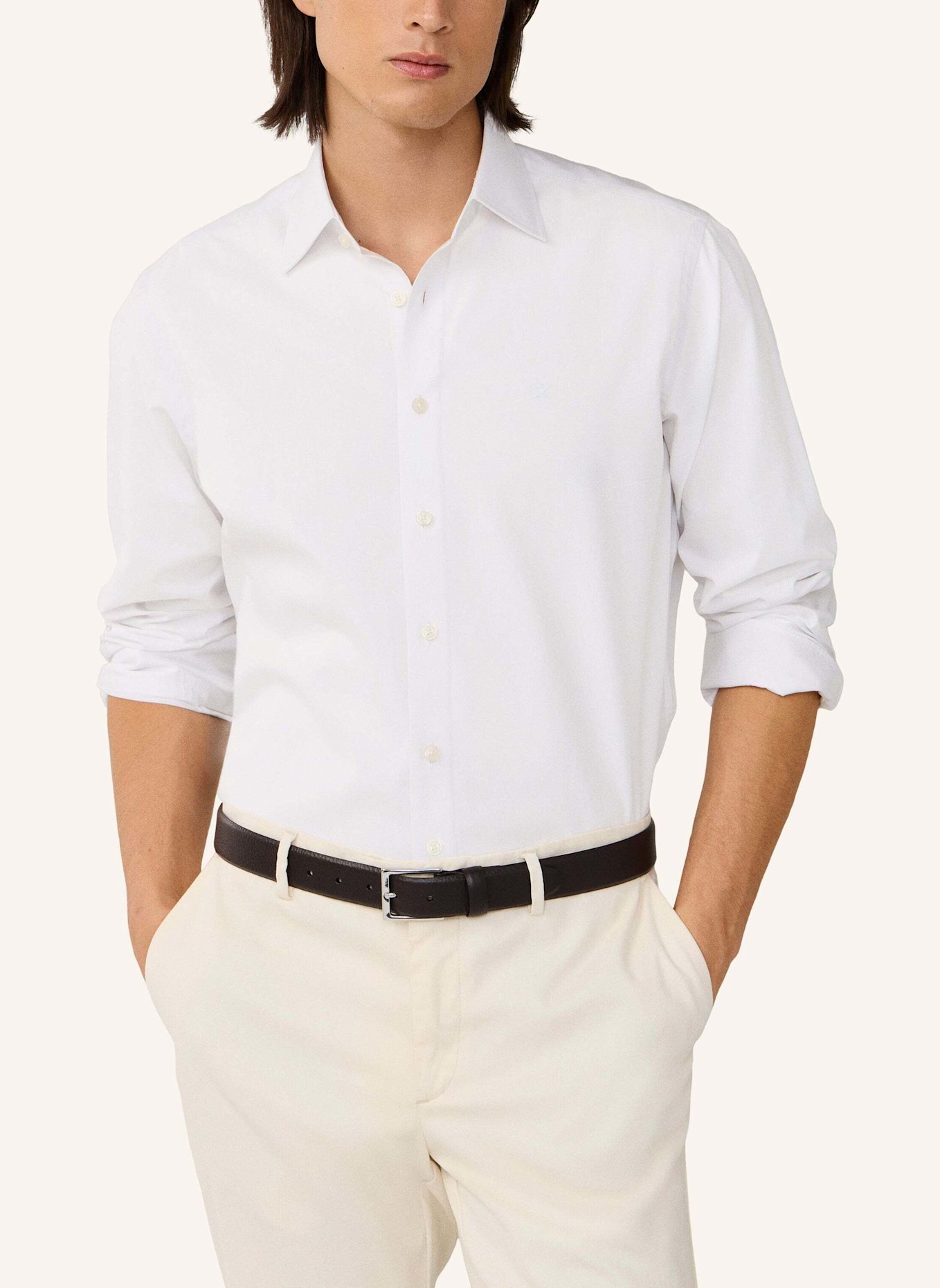 HACKETT LONDON Freizeithemd SOLID END ON END: WEISS