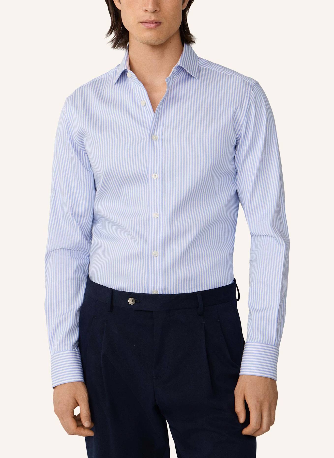 HACKETT LONDON Freizeithemd DOUBLE FACE BENGAL STR: BLAU