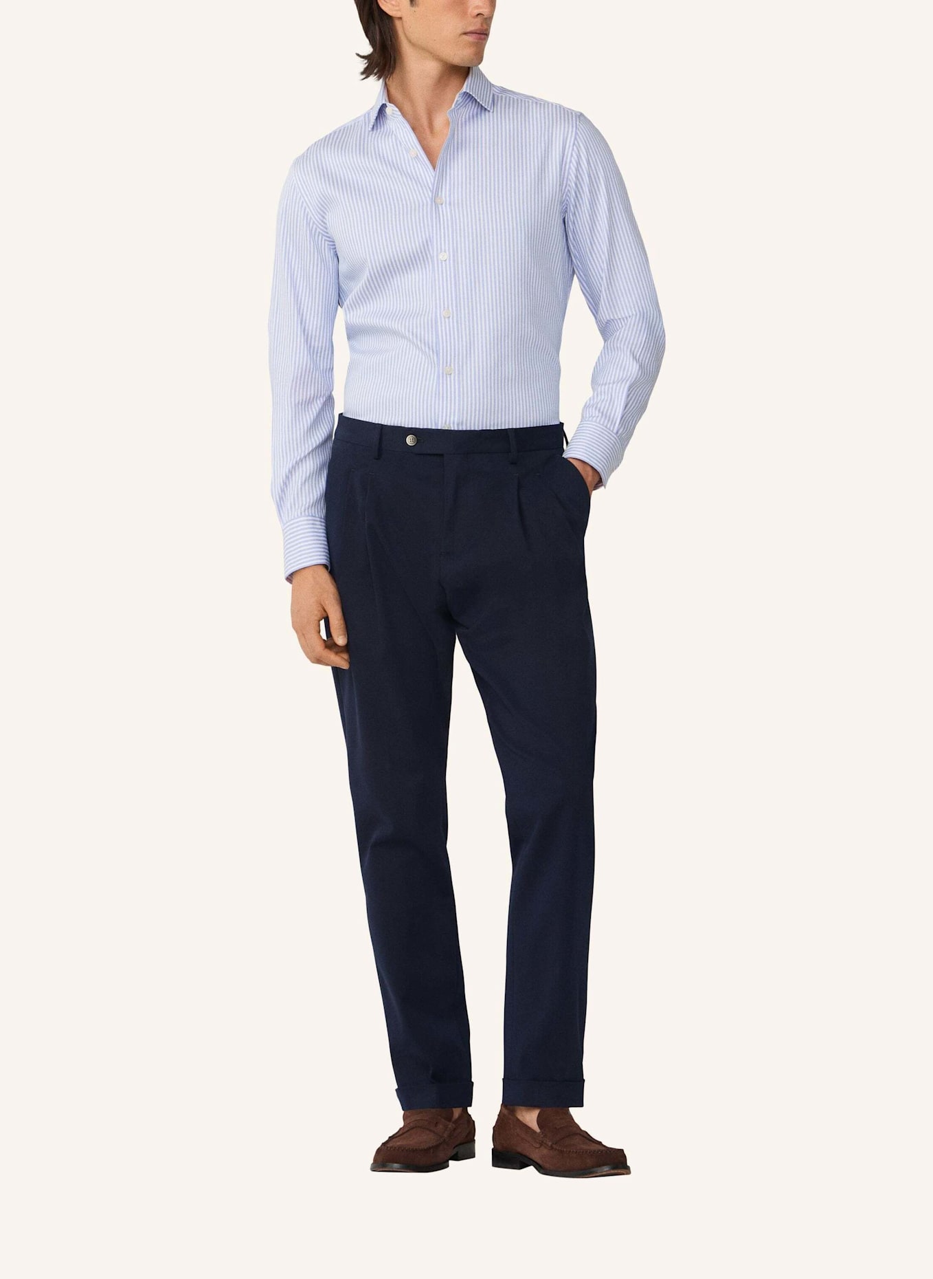 HACKETT LONDON Freizeithemd DOUBLE FACE BENGAL STR: BLAU