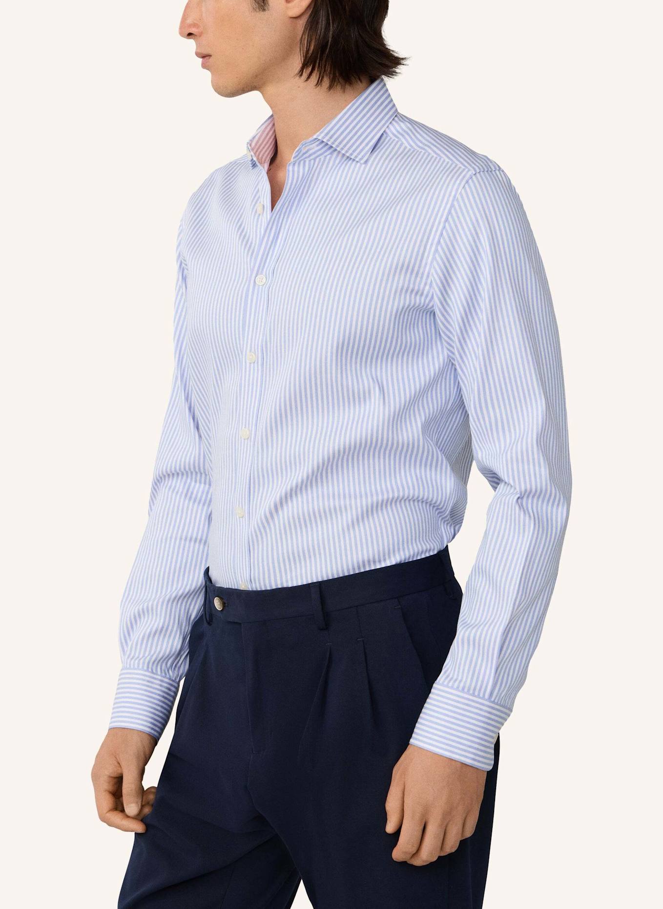 HACKETT LONDON Freizeithemd DOUBLE FACE BENGAL STR: BLAU