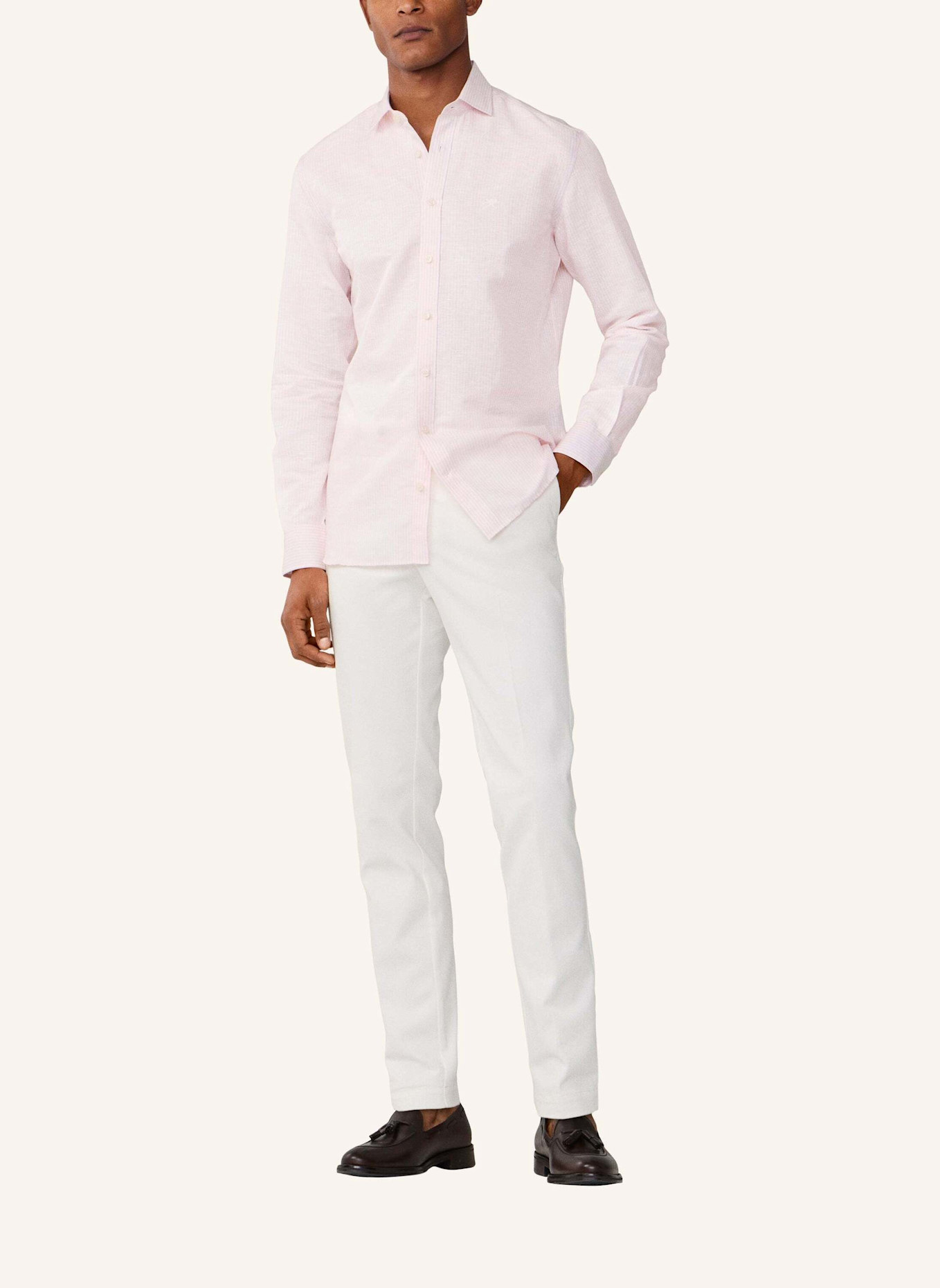 HACKETT LONDON Freizeithemd ESS LINEN BENGAL: HELLROSA