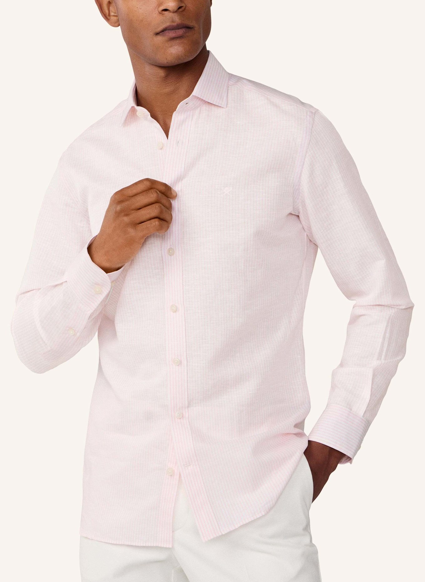 HACKETT LONDON Freizeithemd ESS LINEN BENGAL: HELLROSA
