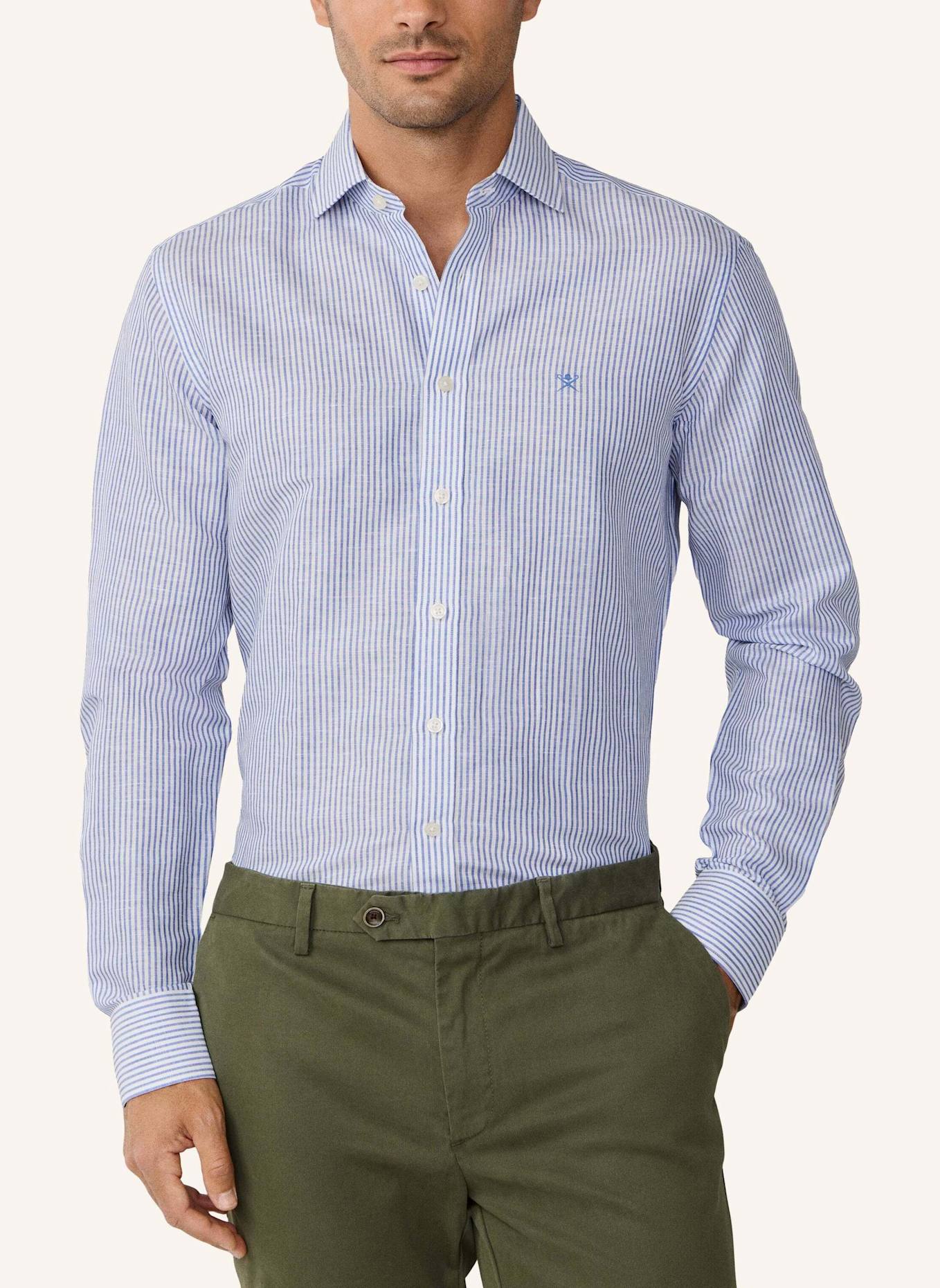 HACKETT LONDON Freizeithemd ESS LINEN BENGAL: BLAU