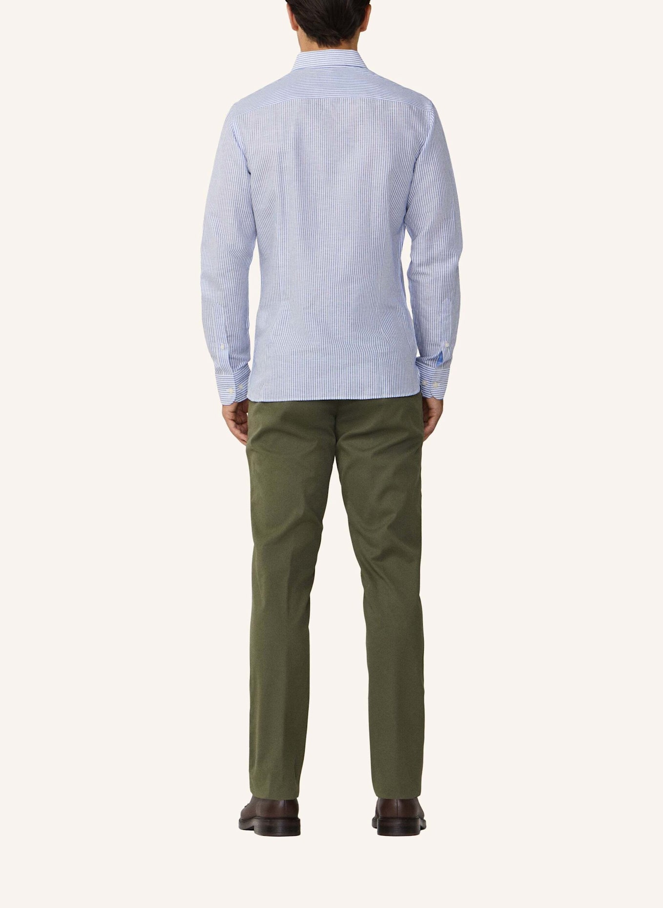 HACKETT LONDON Freizeithemd ESS LINEN BENGAL: BLAU