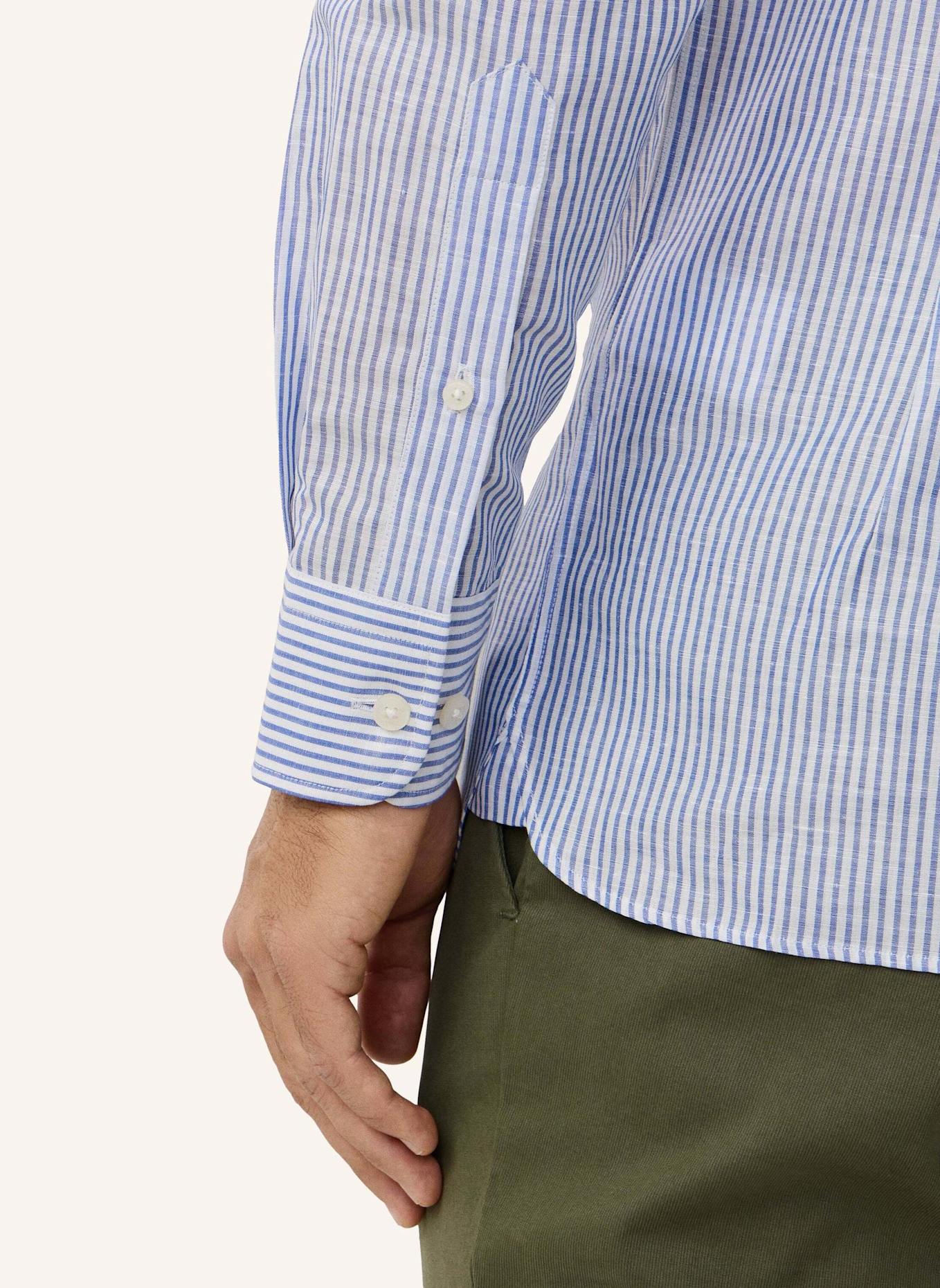 HACKETT LONDON Freizeithemd ESS LINEN BENGAL: BLAU