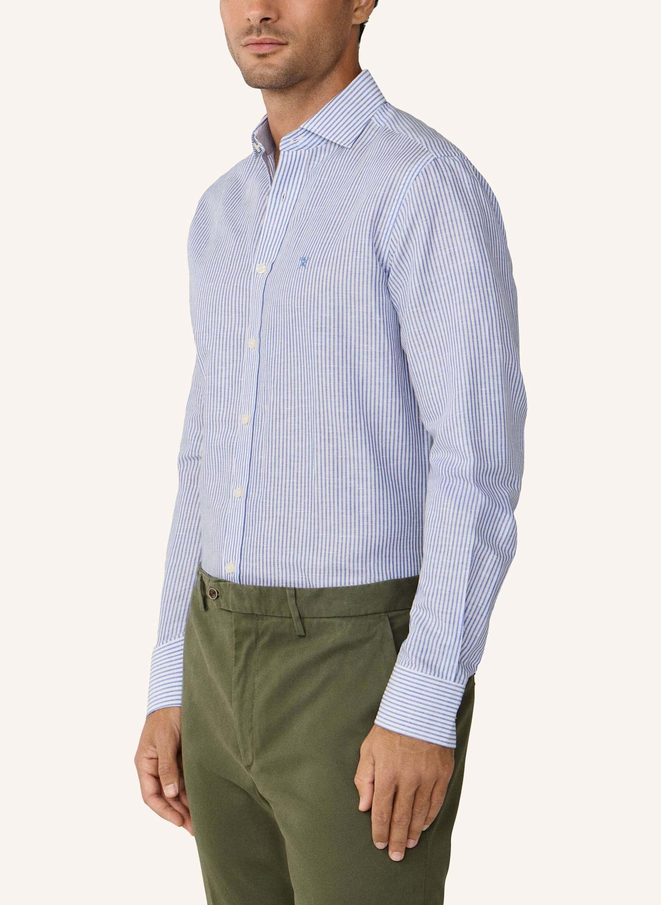 HACKETT LONDON Freizeithemd ESS LINEN BENGAL: BLAU