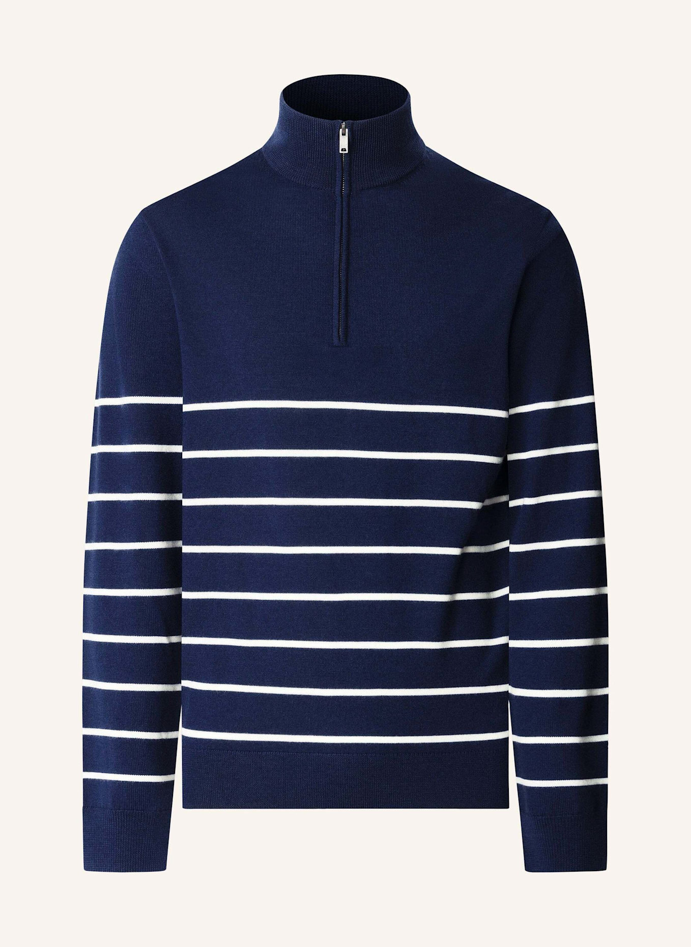 HACKETT LONDON Pullover STRIPE HALF ZIP: BLAU